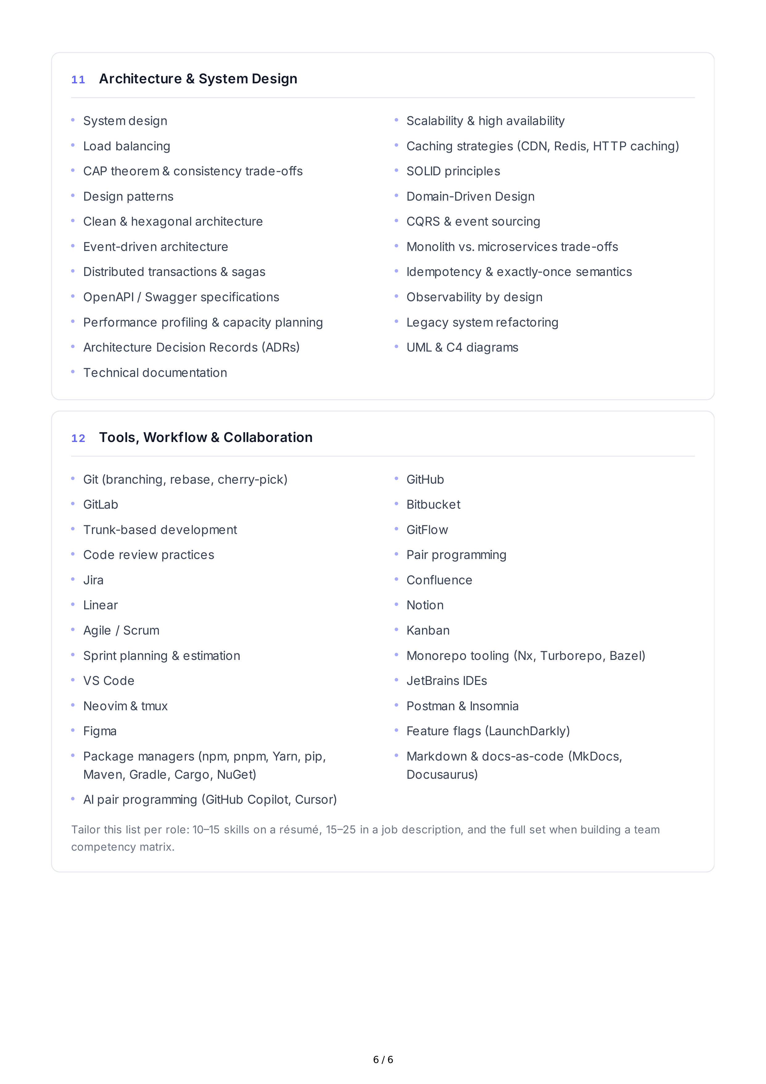 Software Development Technical Skills — page 6