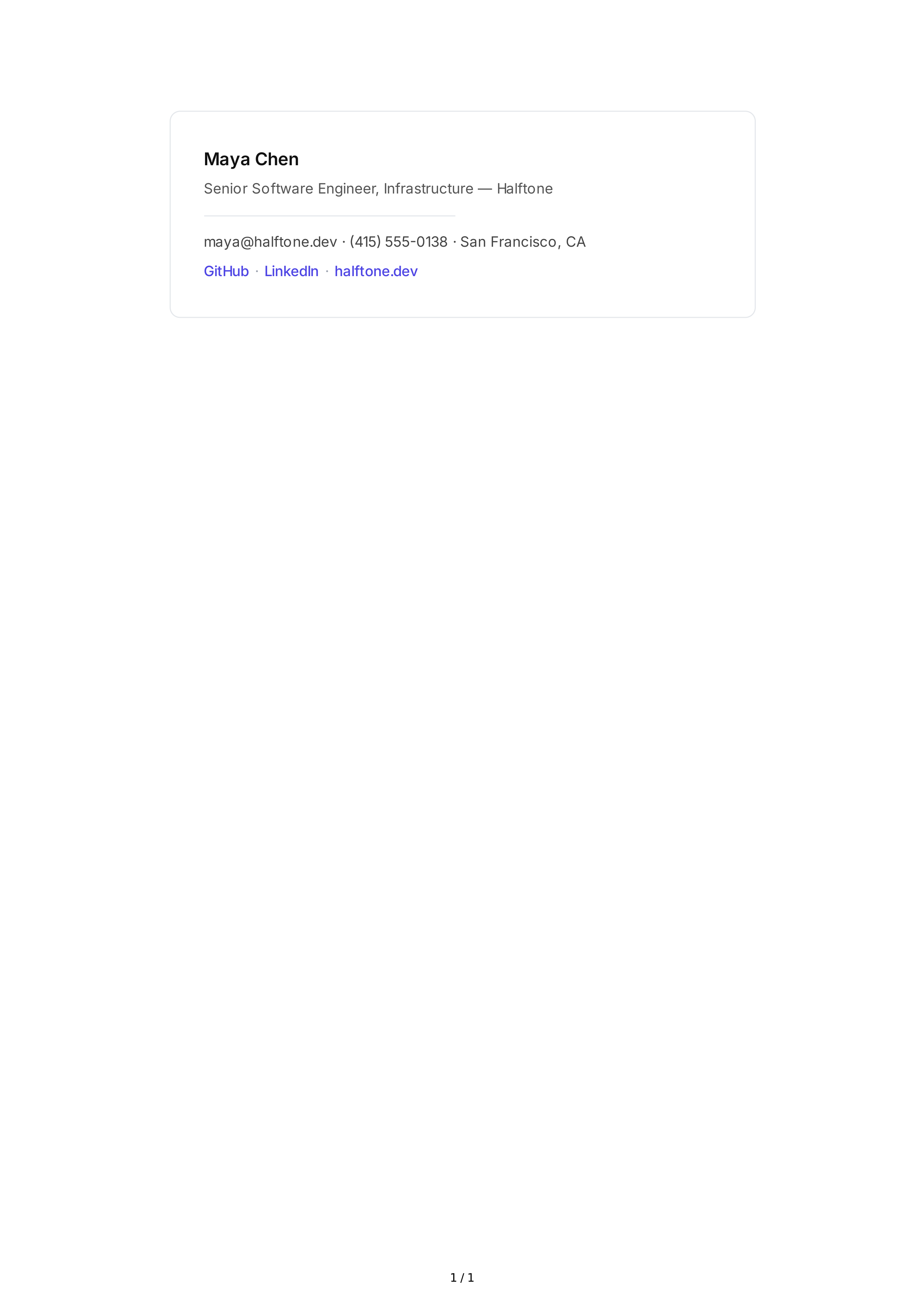 Software Engineer Email Signature — page 1