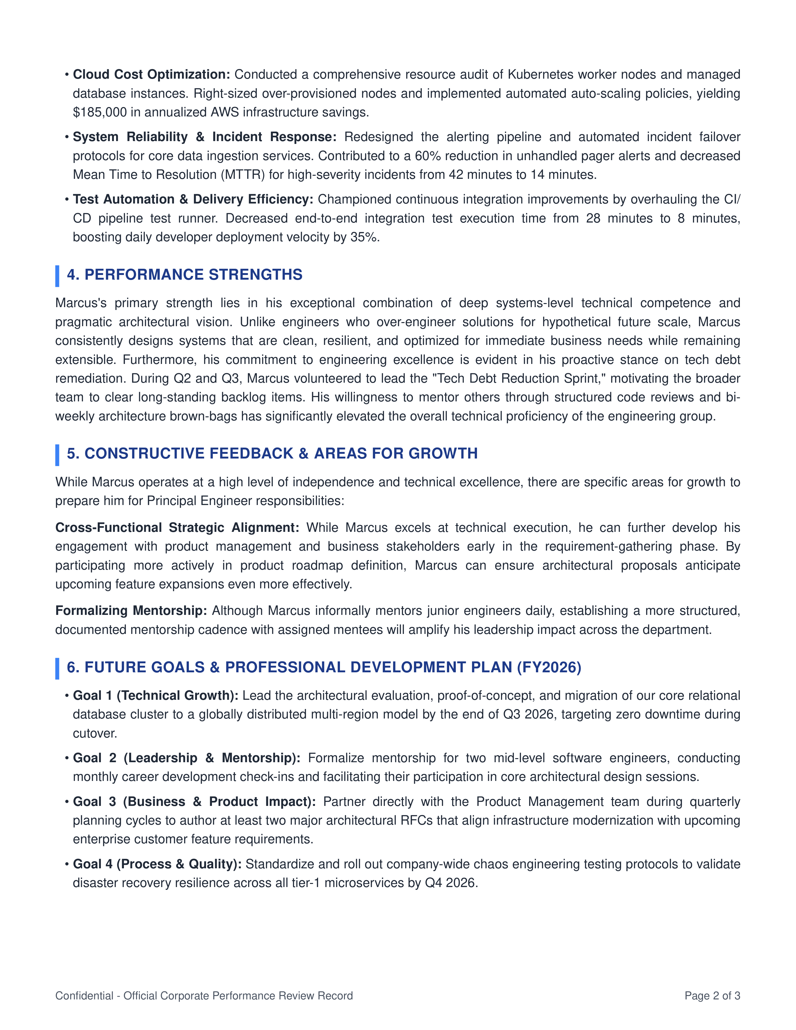 Software Engineer Performance Review — page 2