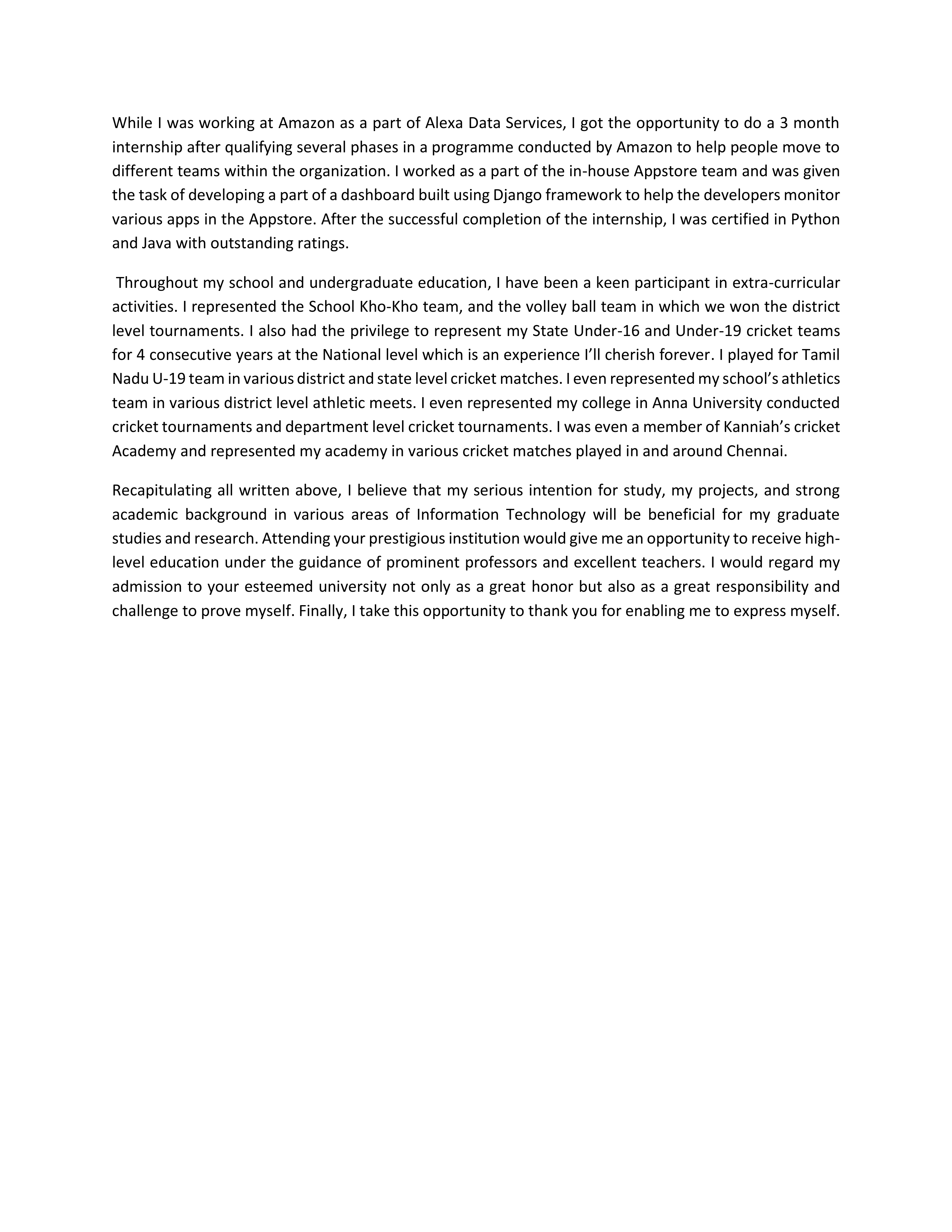 Software Engineer Statement of Purpose — page 2