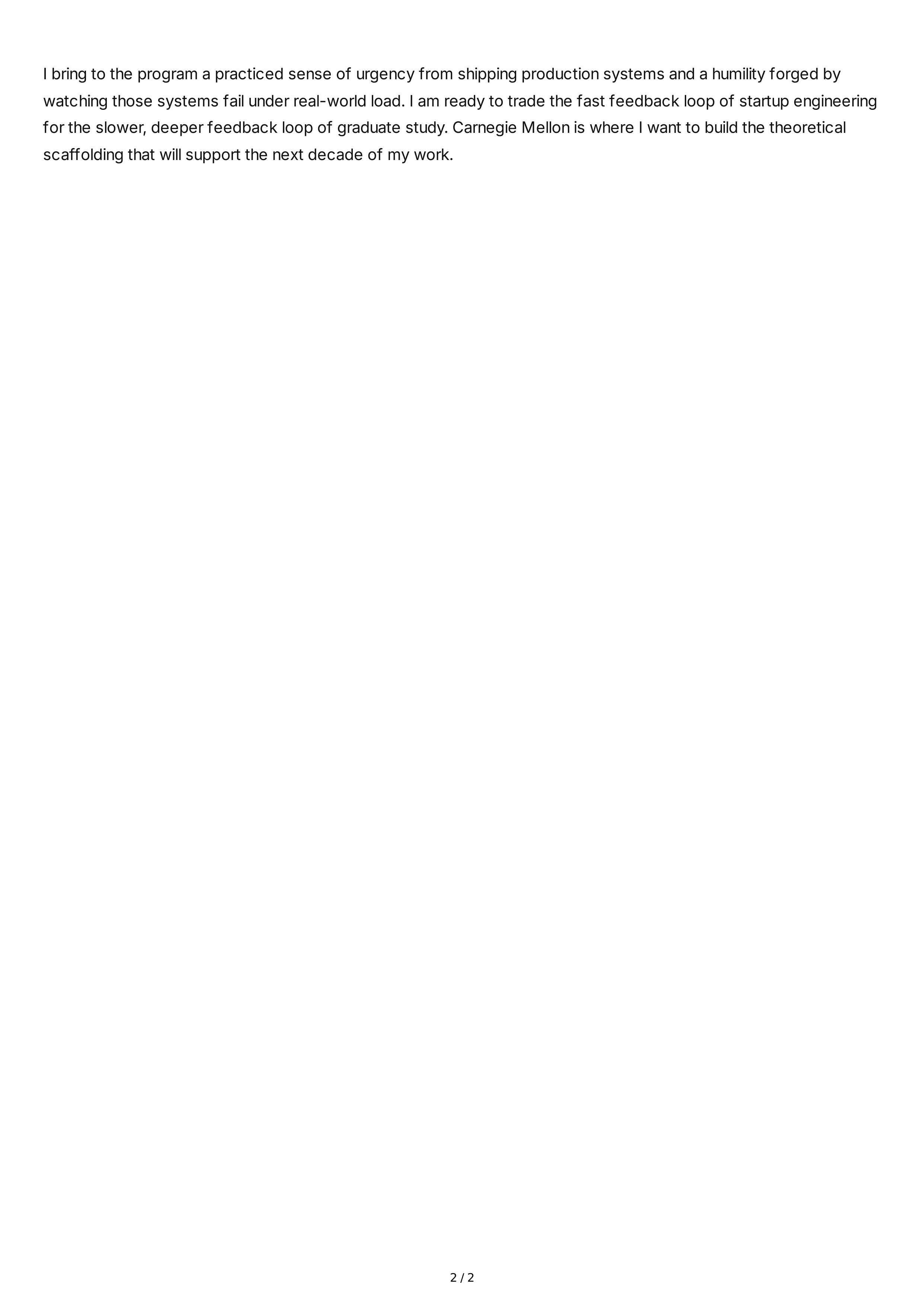 Software Engineering Personal Statement — page 2