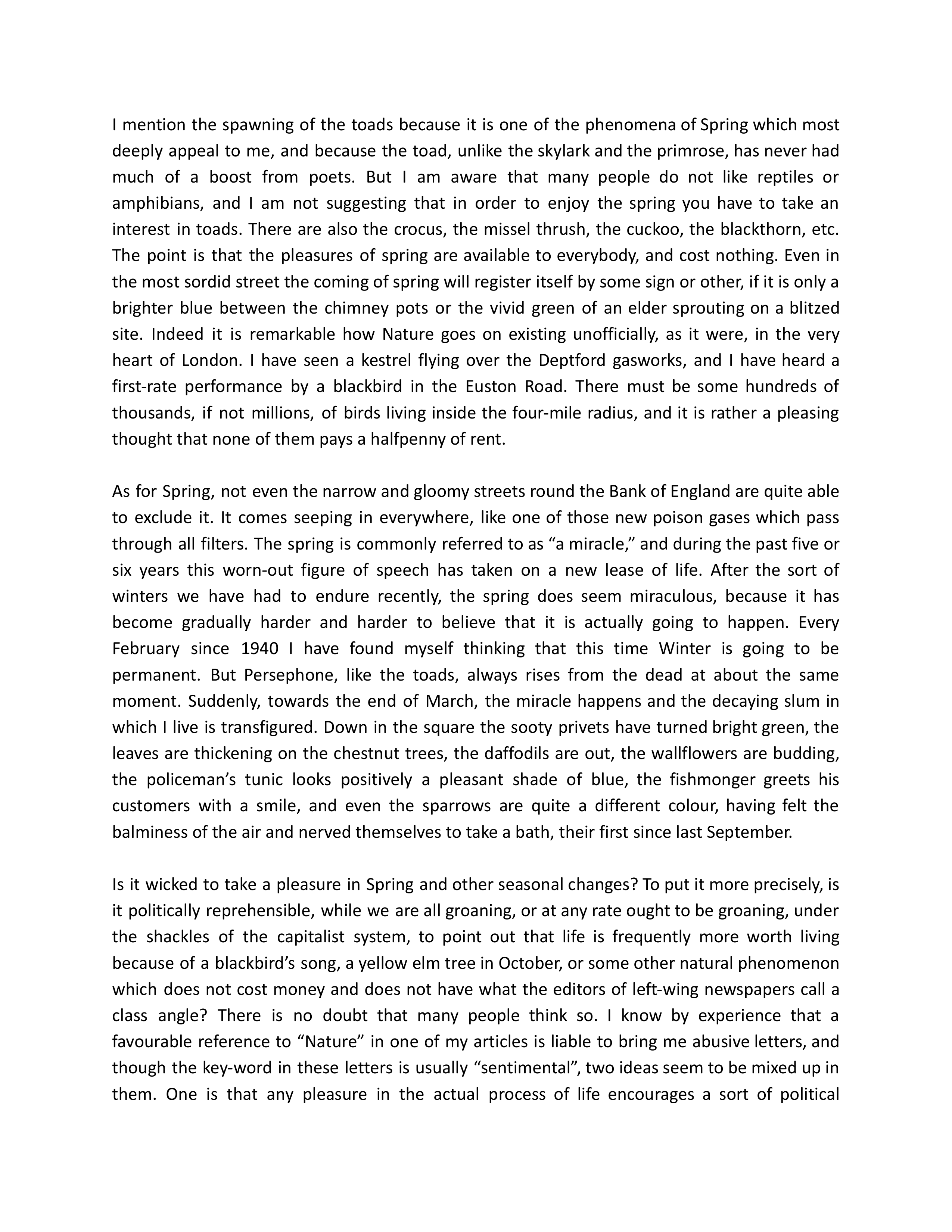 Some Thoughts on the Common Toad Essay — page 2