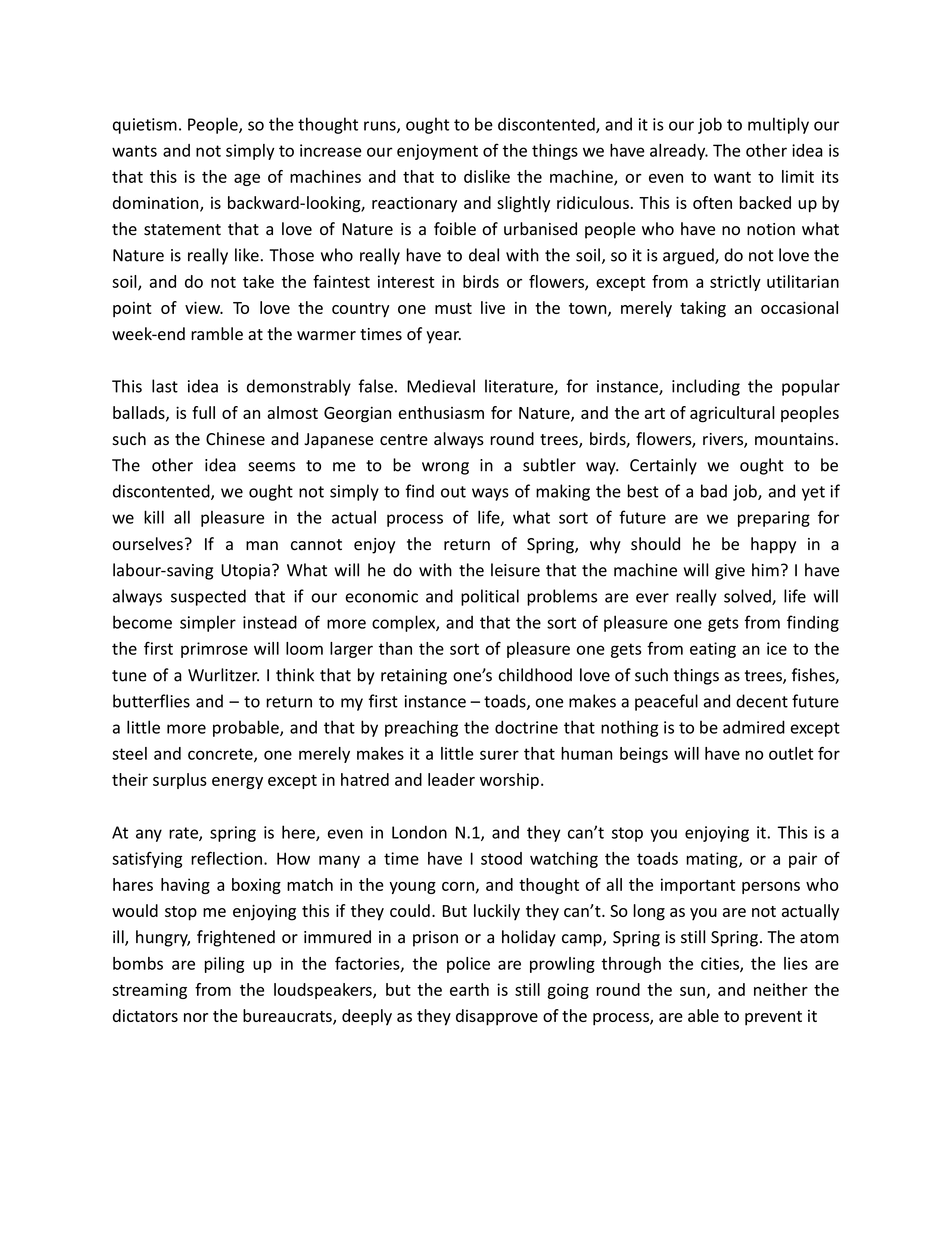 Some Thoughts on the Common Toad Essay — page 3