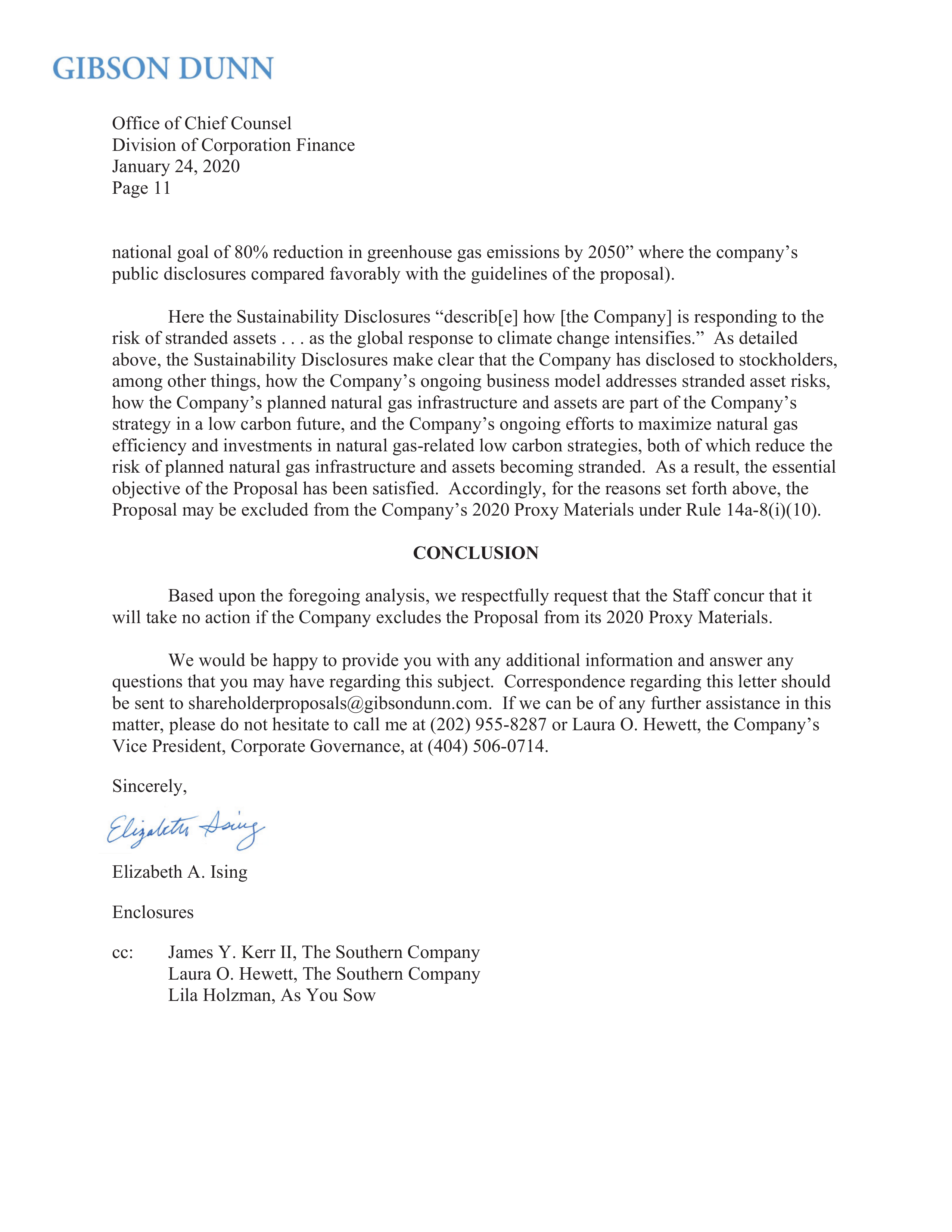 Southern Company Proposal  — page 11