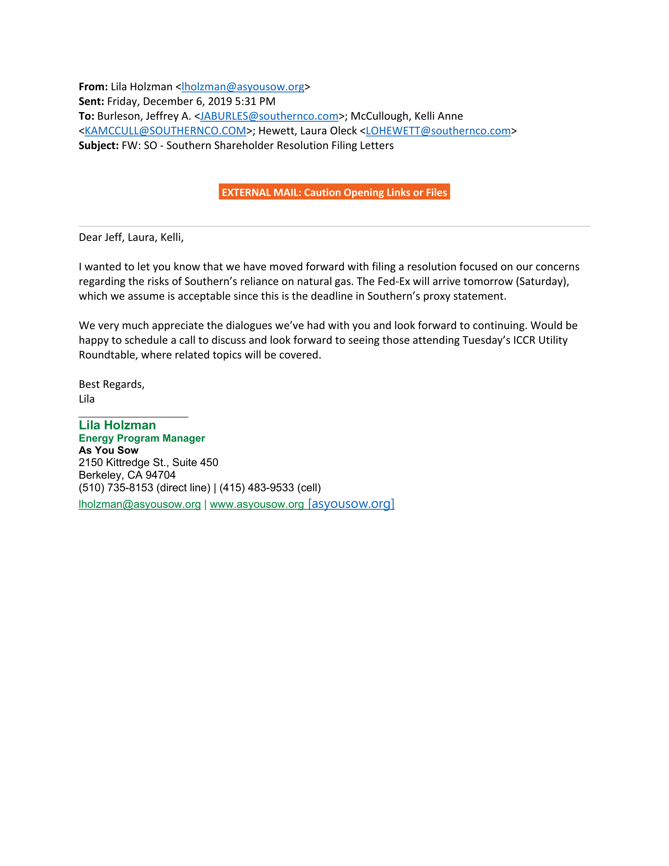 Southern Company Proposal  — page 13