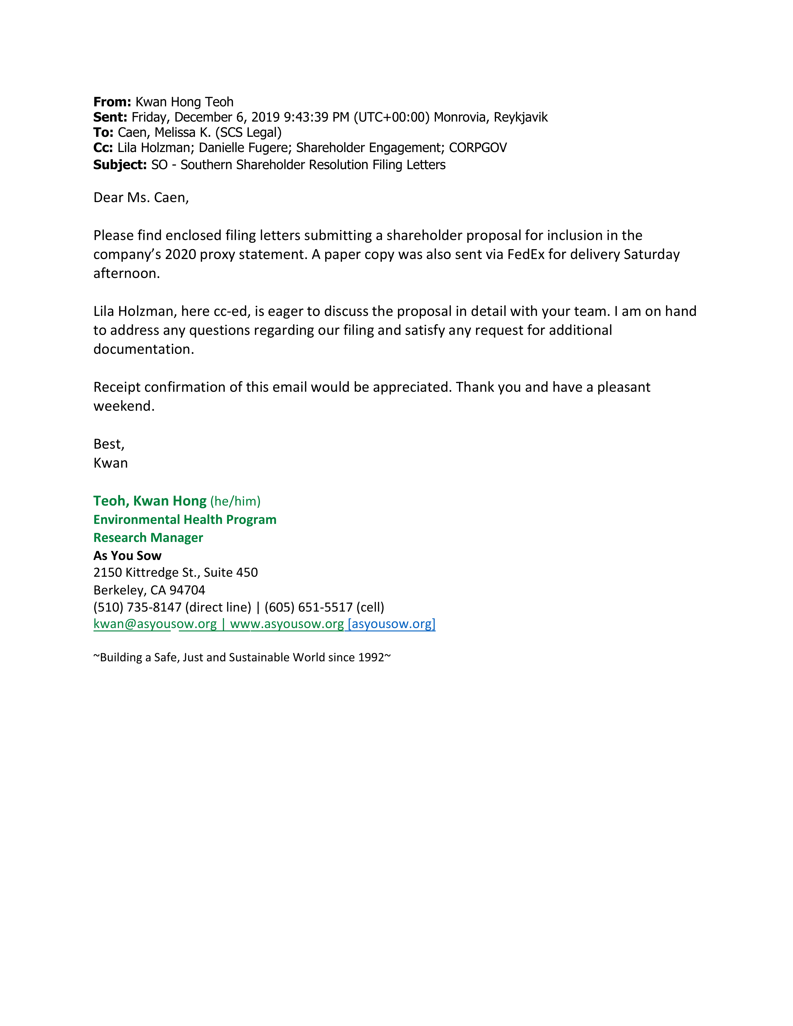 Southern Company Proposal  — page 14
