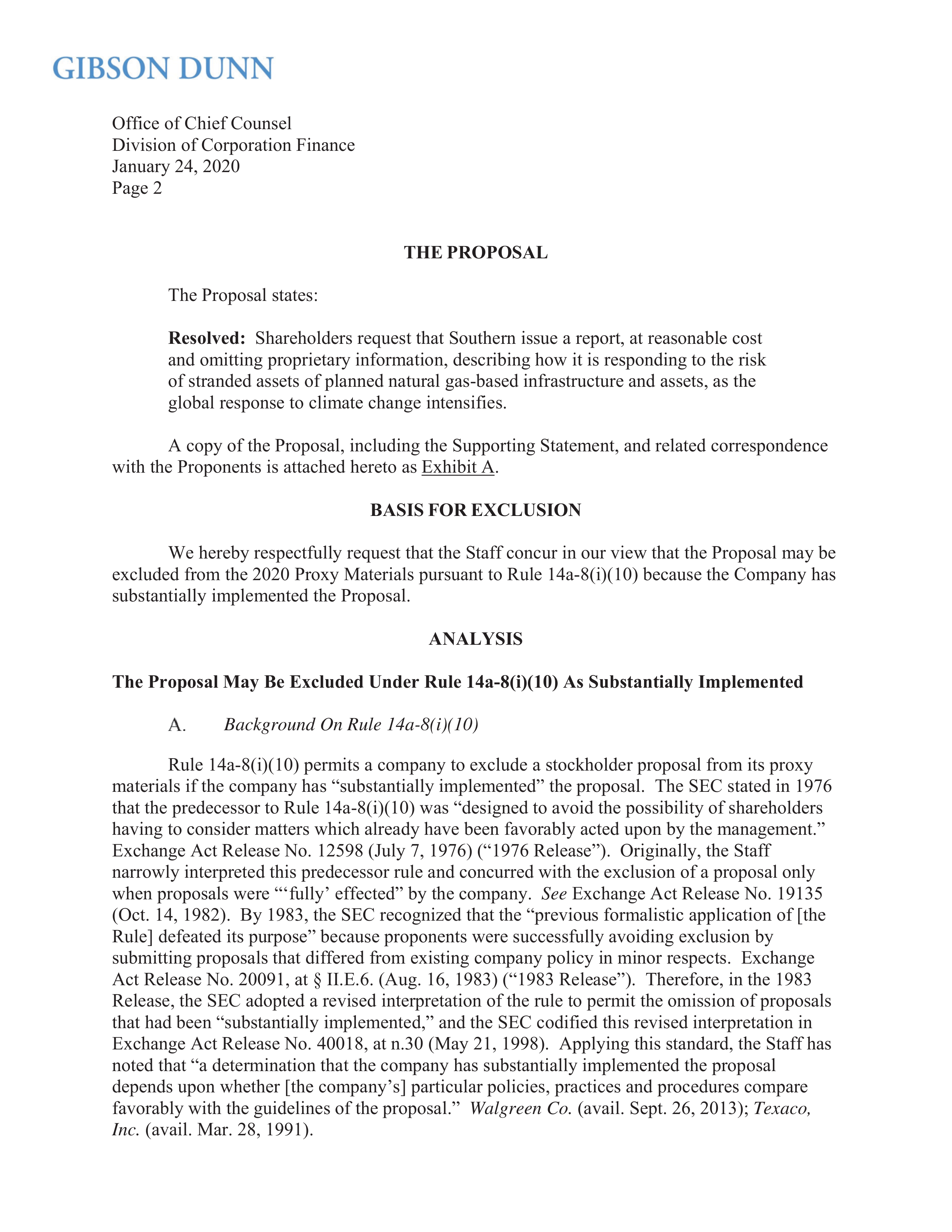 Southern Company Proposal  — page 2