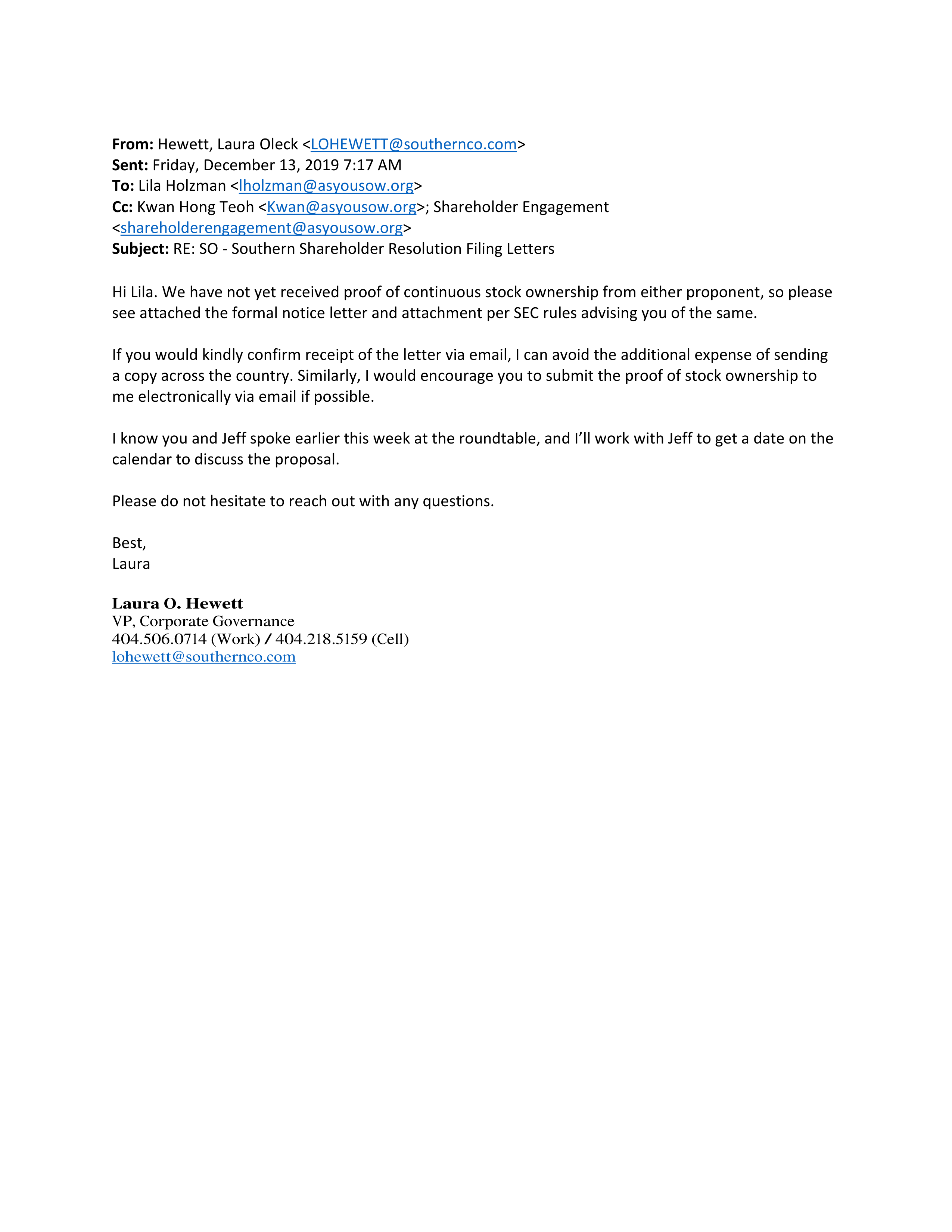 Southern Company Proposal  — page 25