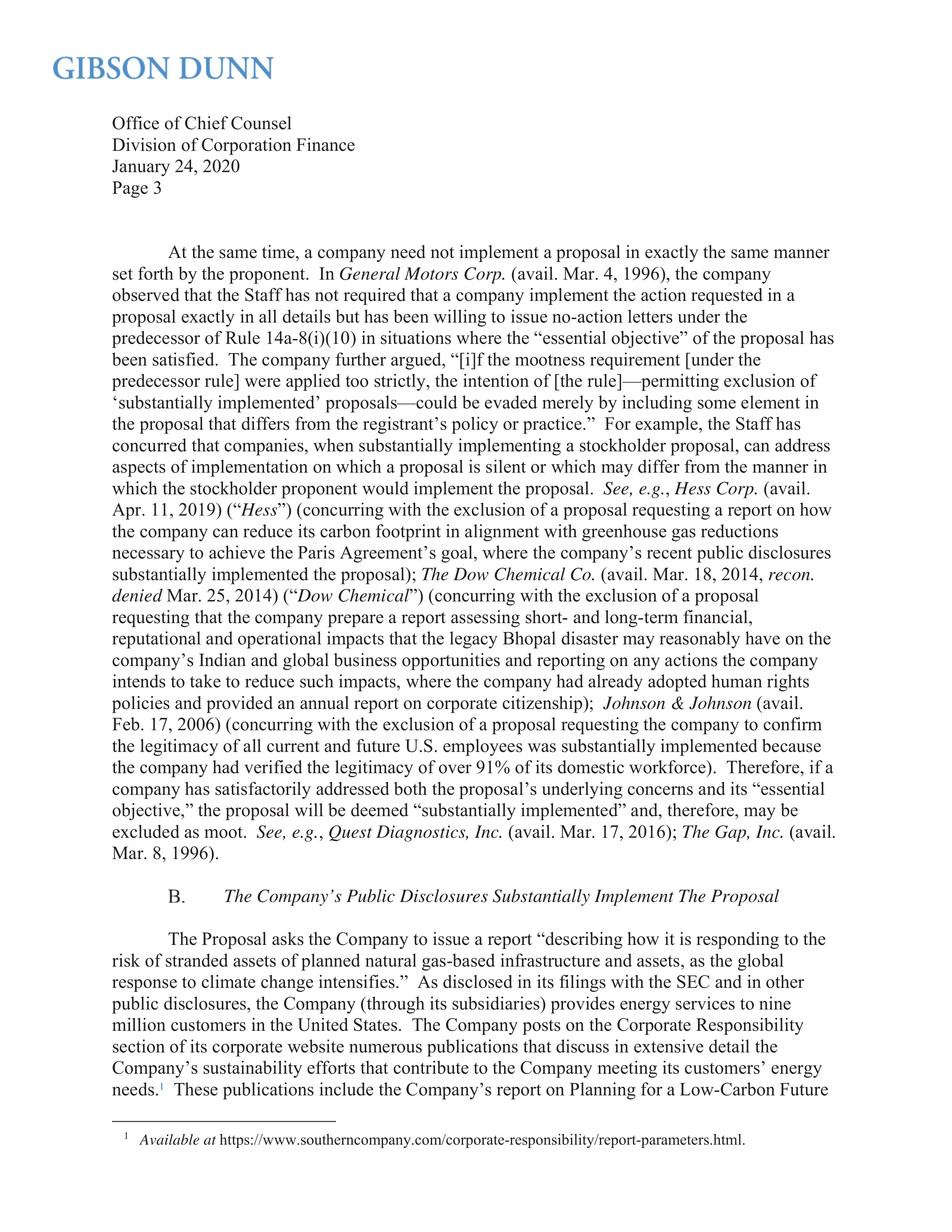 Southern Company Proposal  — page 3