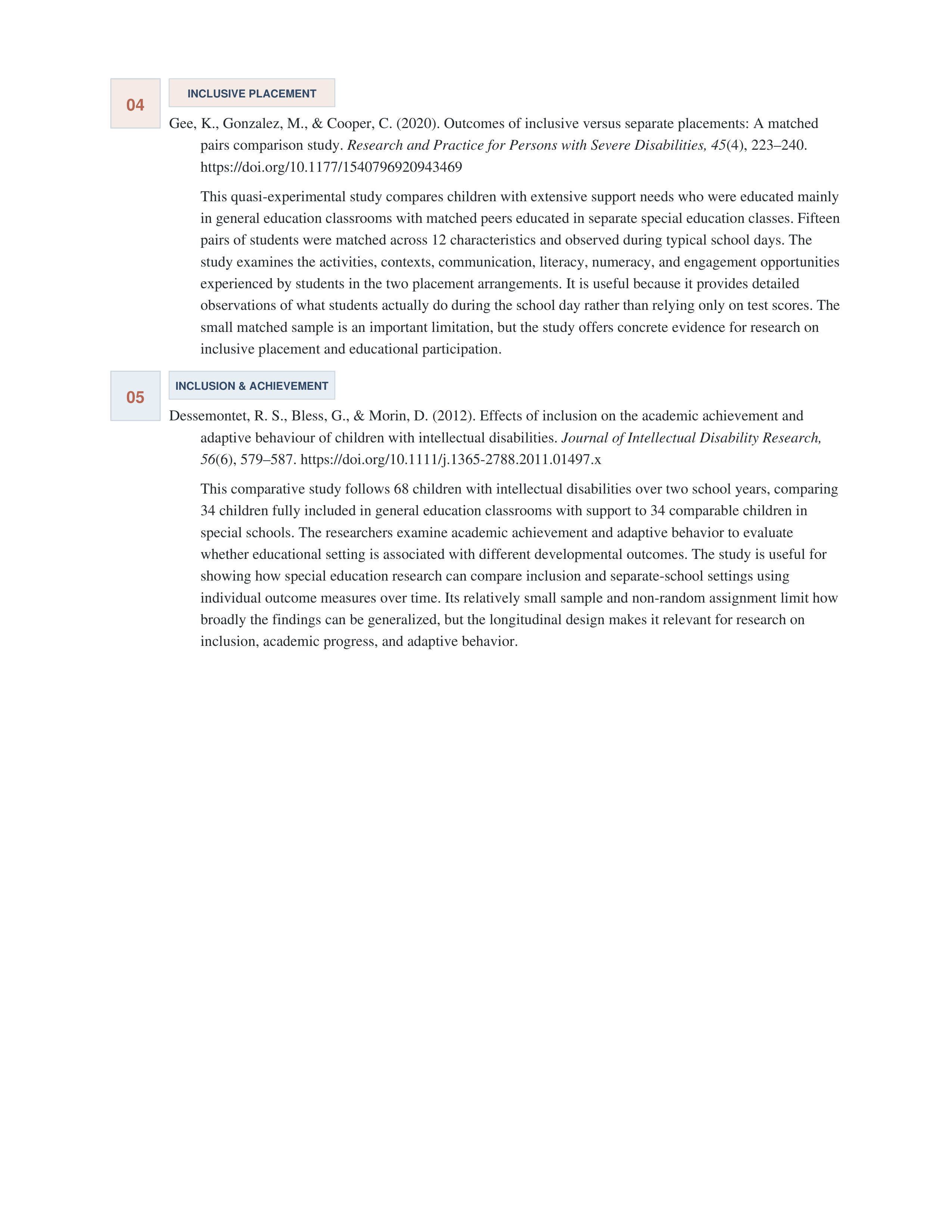 Special Education Annotated Bibliography — page 2