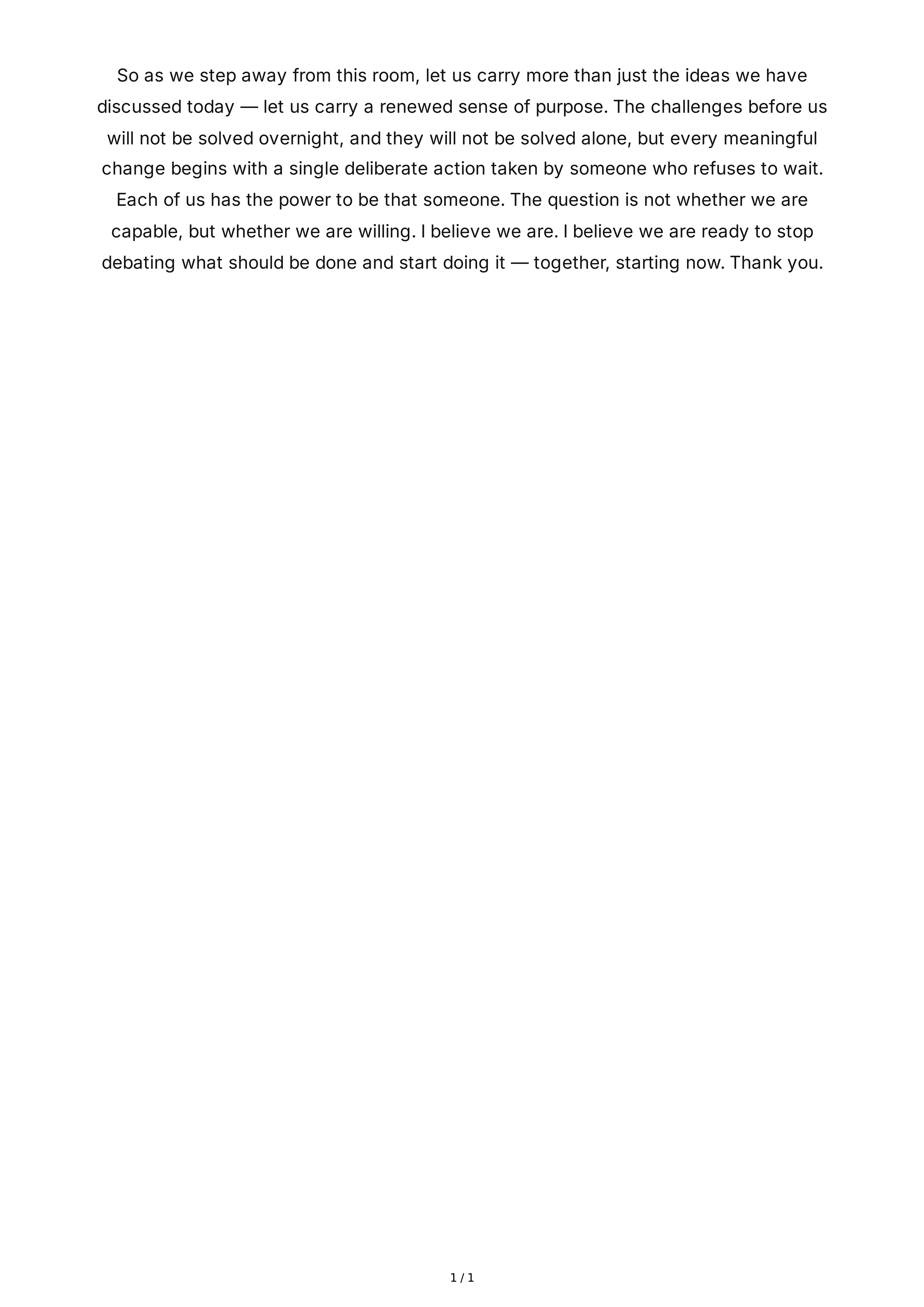 Speech Conclusion Paragraph — page 1