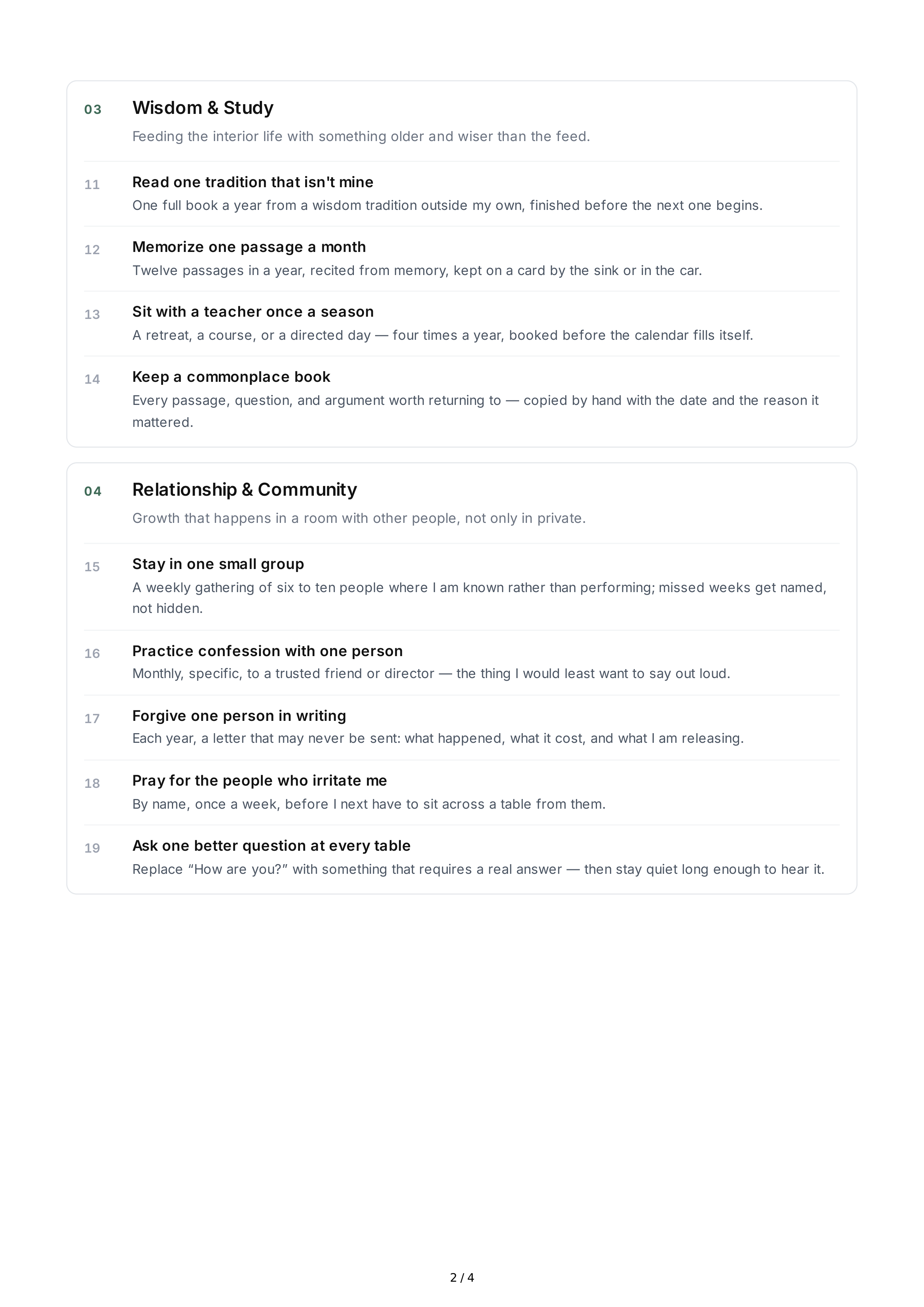 Spiritual Growth Life Goals — page 2