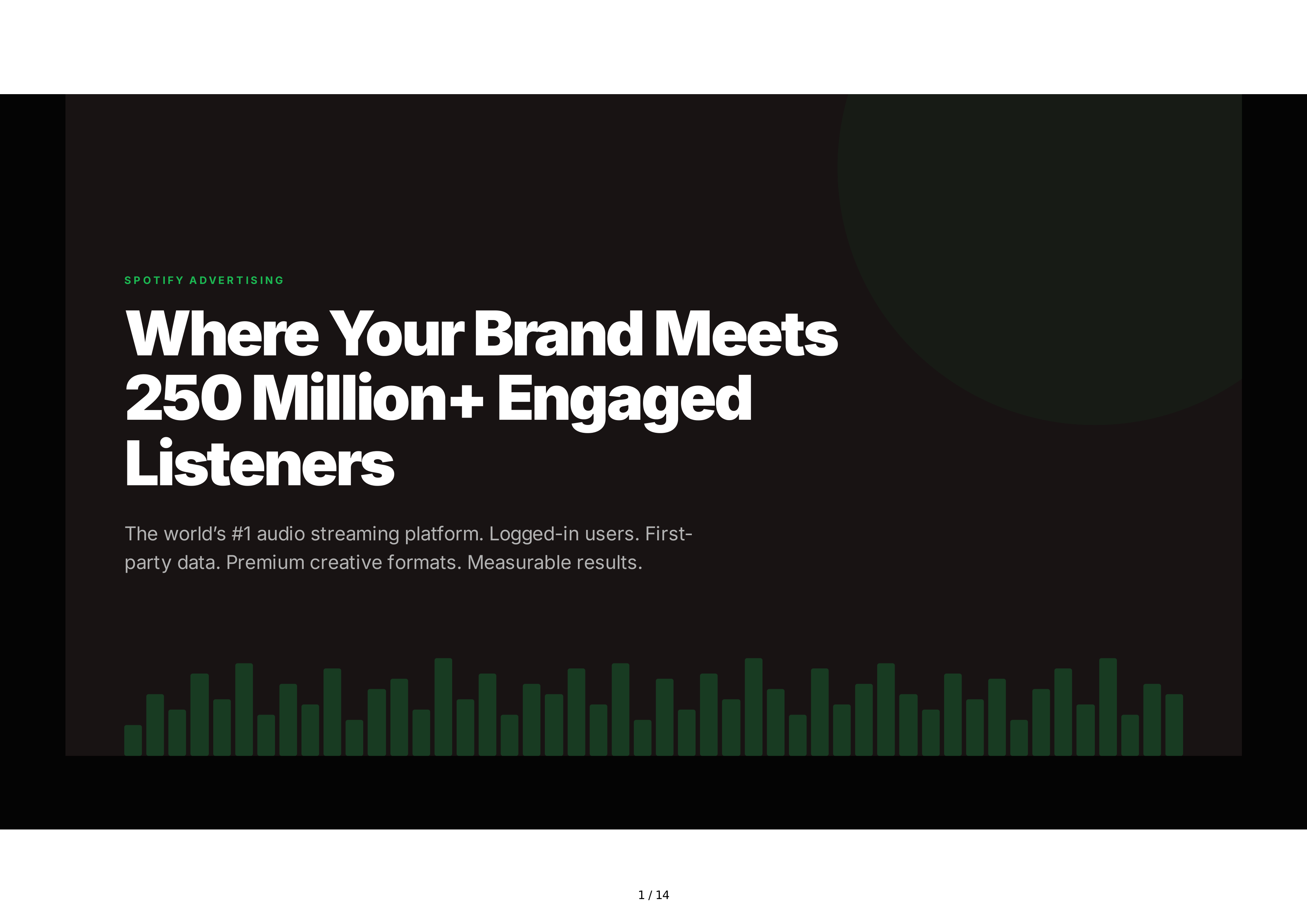 Spotify Advertising Sales Pitch Presentation — page 1