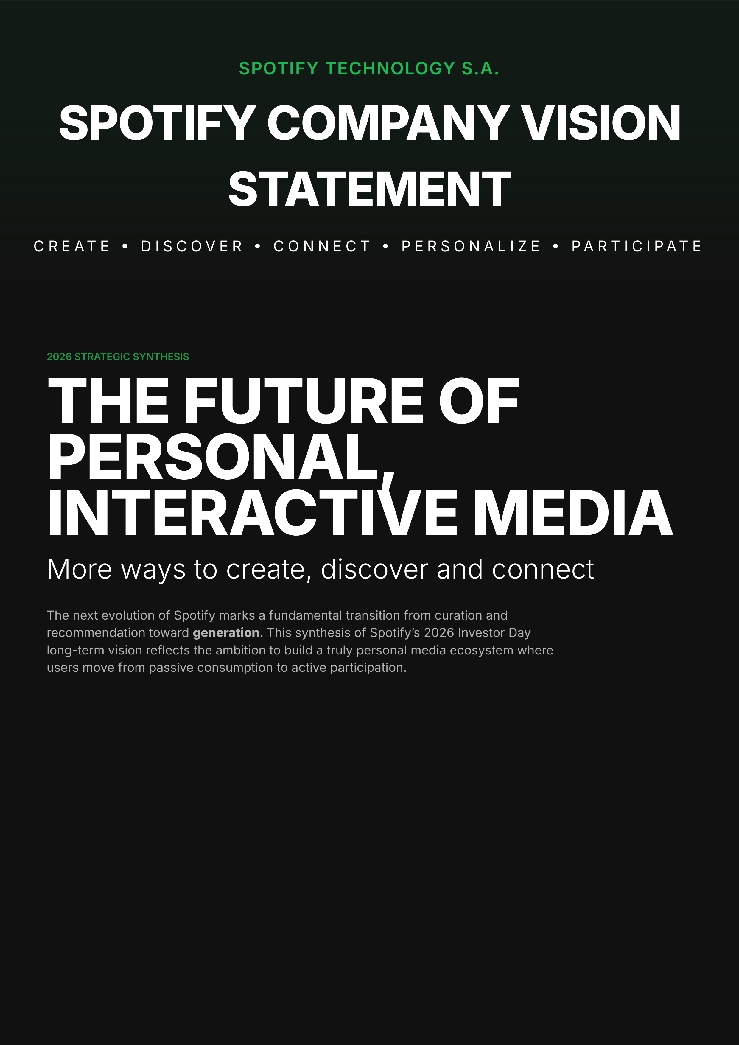 Spotify Vision Statement — page 1