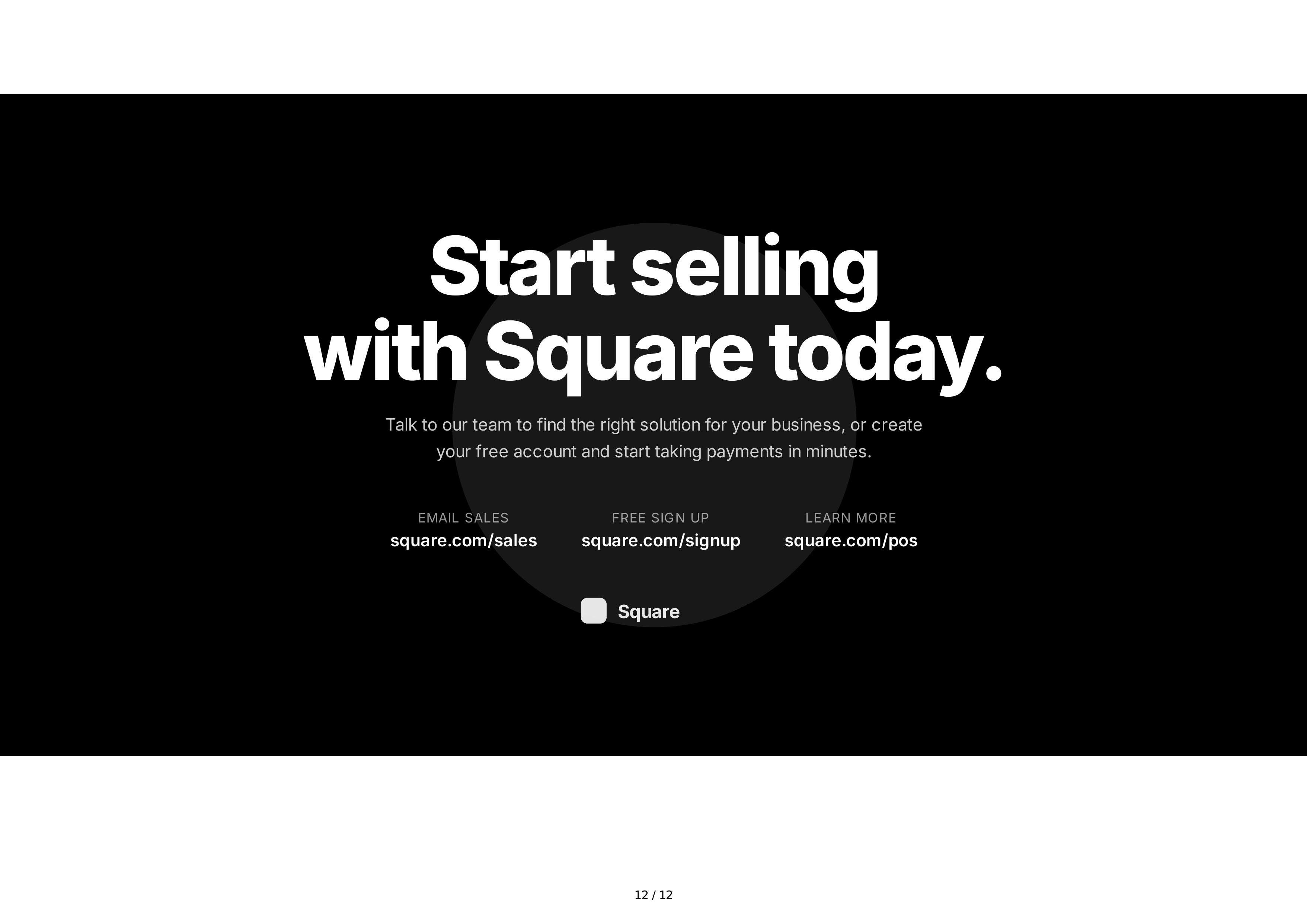 Square Sales Pitch Presentation — page 12