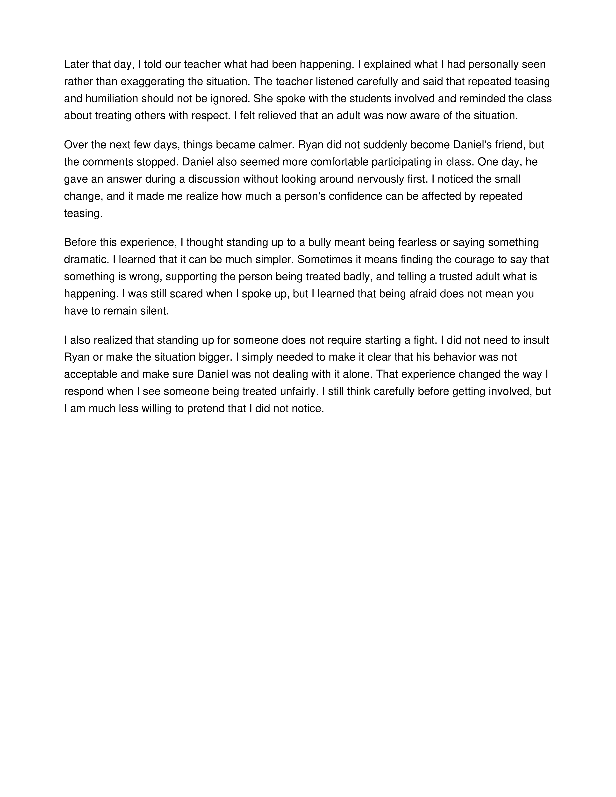 Standing Up to a Bully Personal Narrative — page 2
