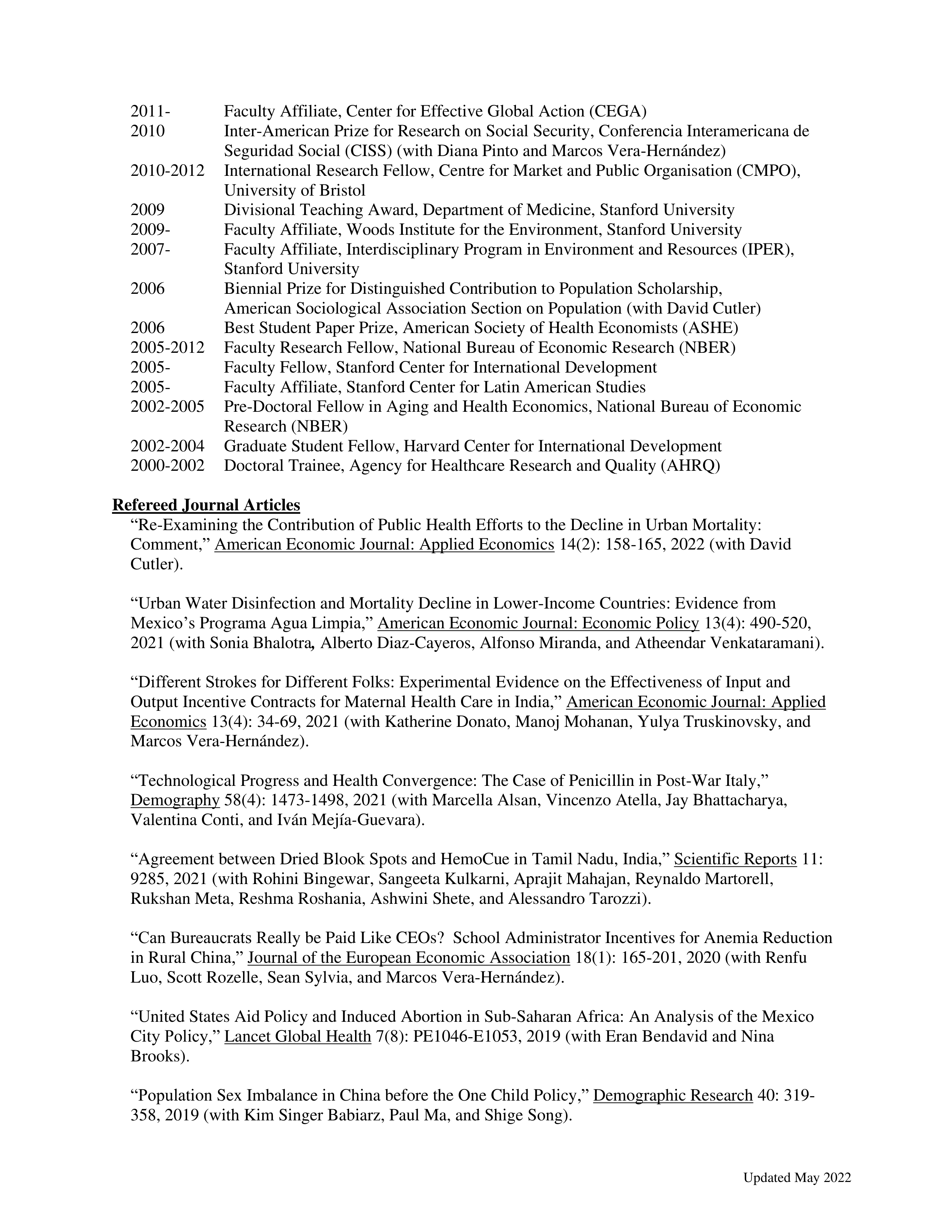 Stanford University Professor Resume — page 2