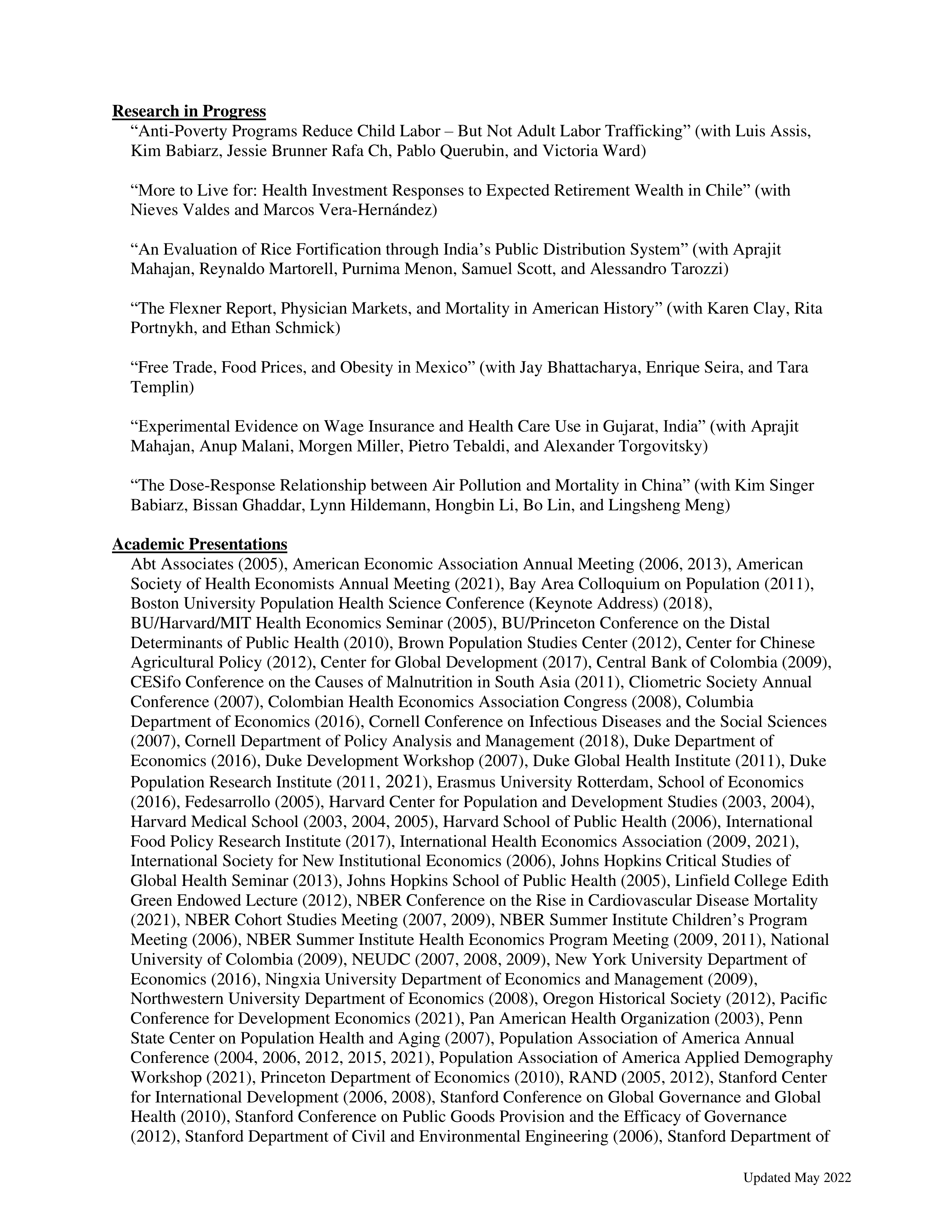 Stanford University Professor Resume — page 6