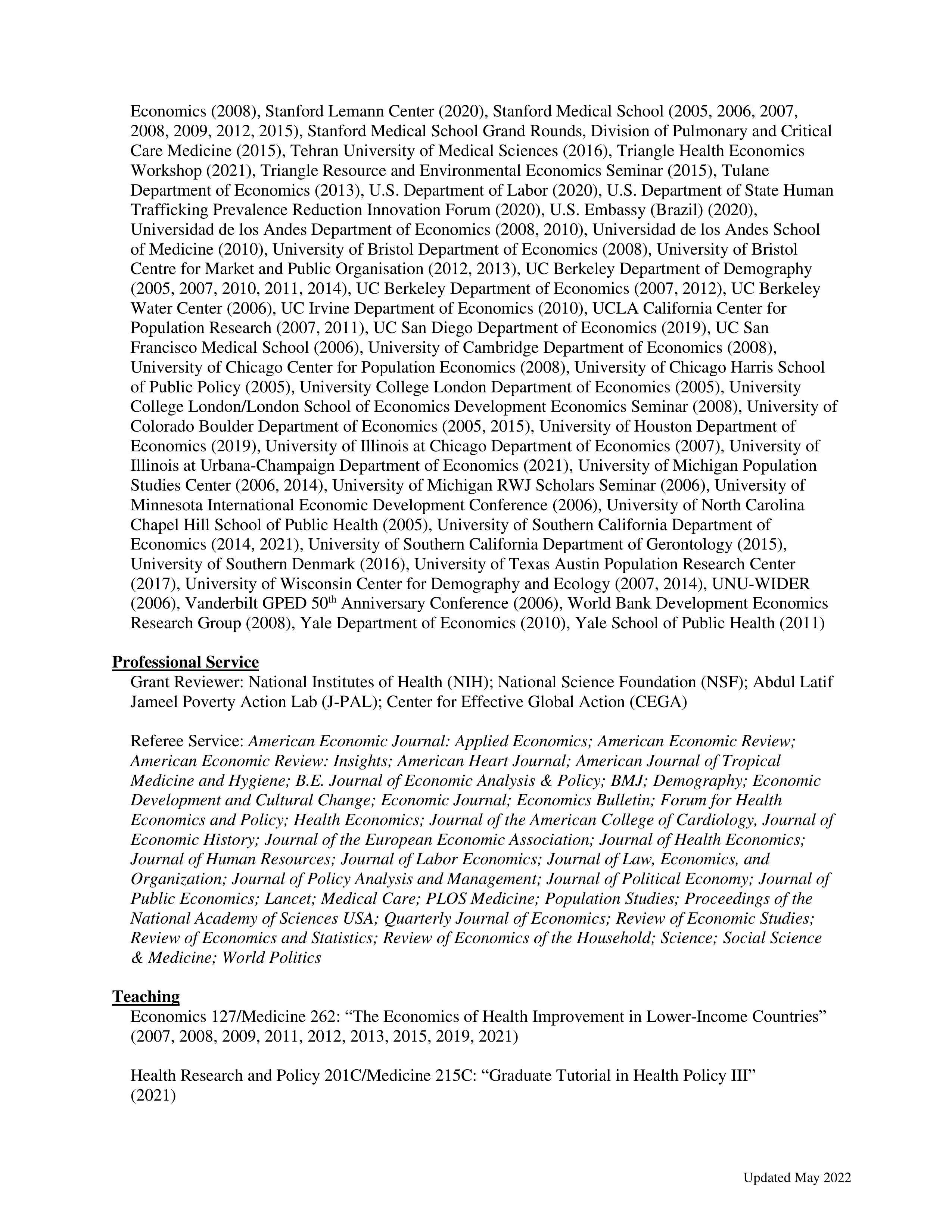 Stanford University Professor Resume — page 7