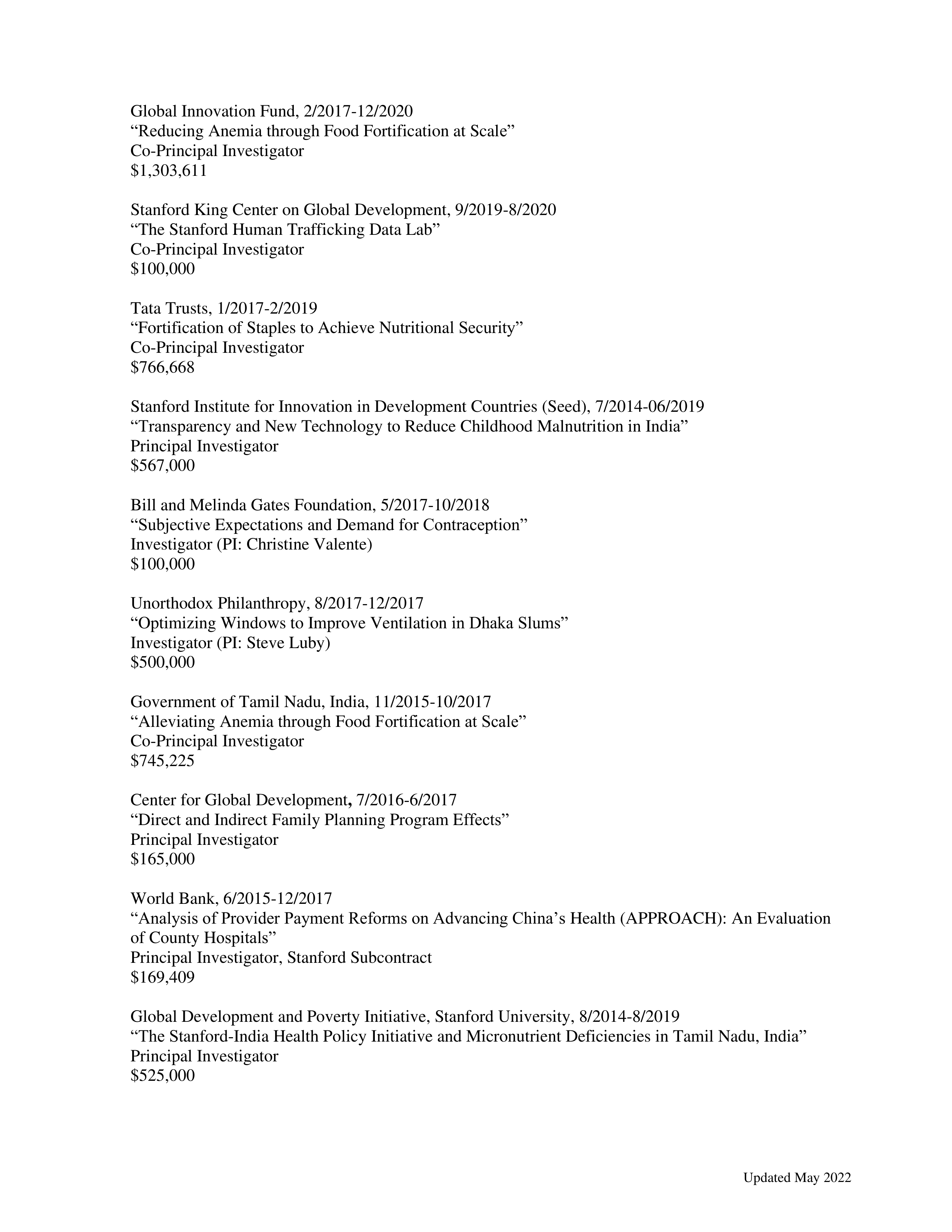 Stanford University Professor Resume — page 9