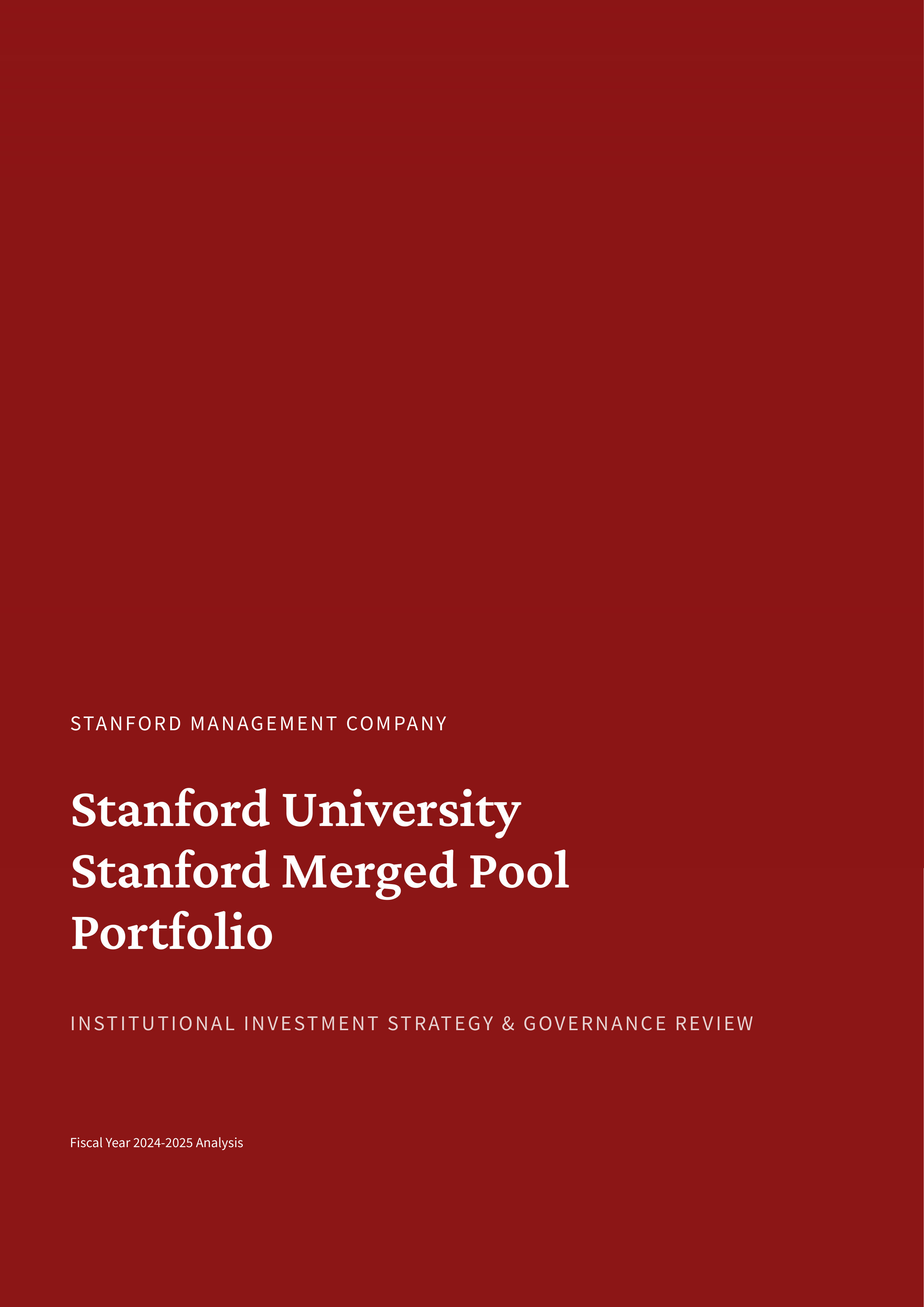 Stanford University Stanford Merged Pool Portfolio — page 1