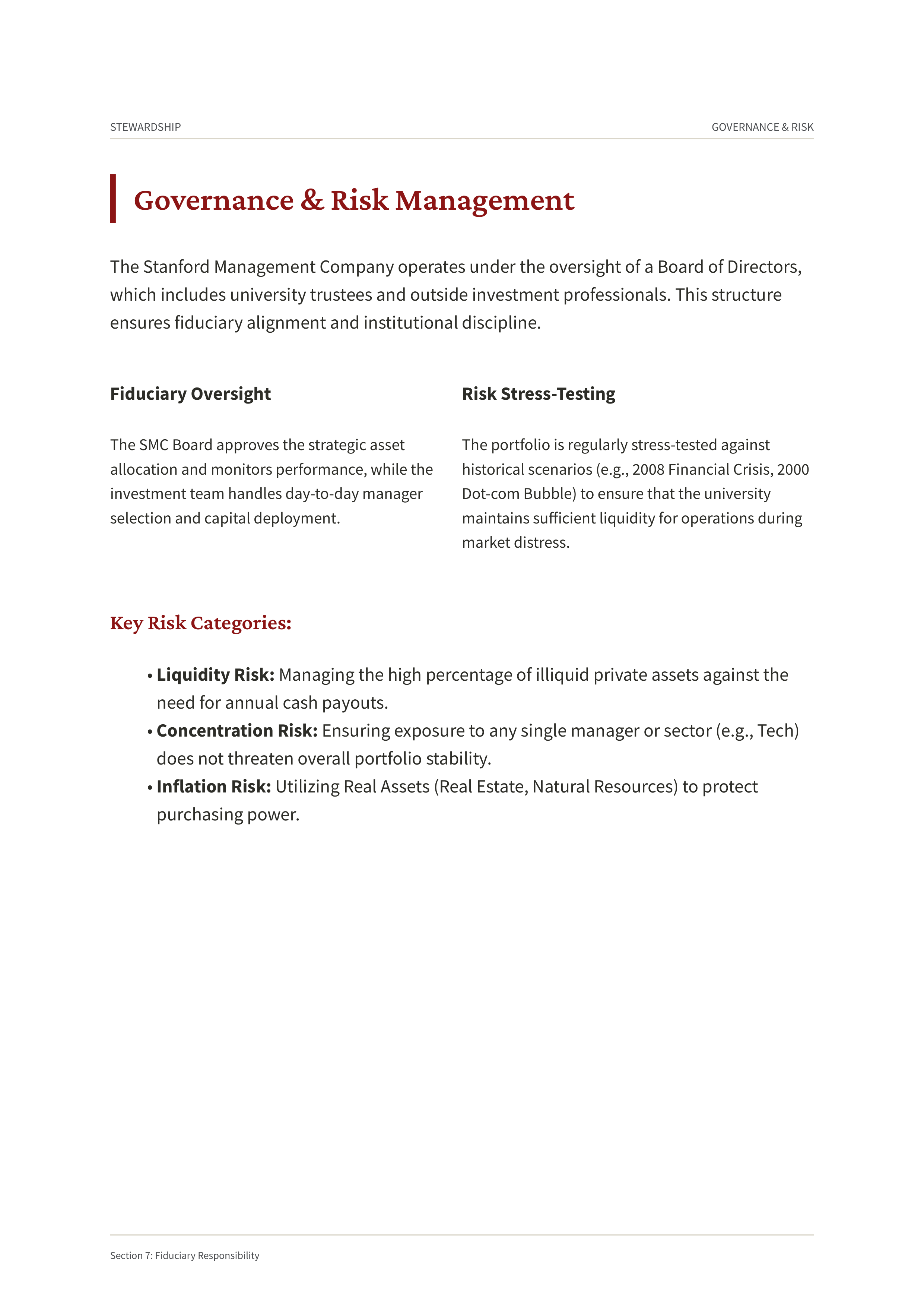 Stanford University Stanford Merged Pool Portfolio — page 8