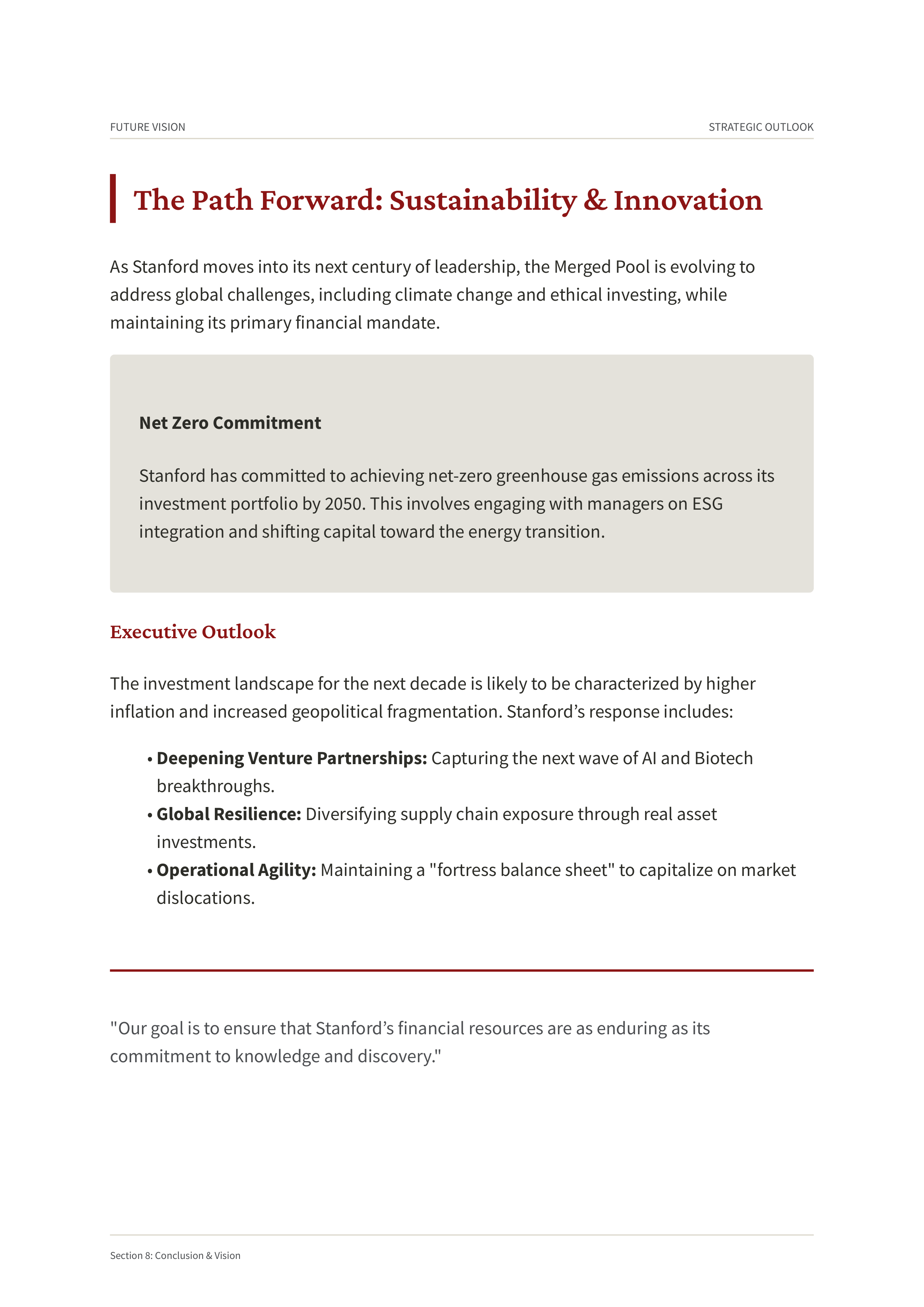 Stanford University Stanford Merged Pool Portfolio — page 9