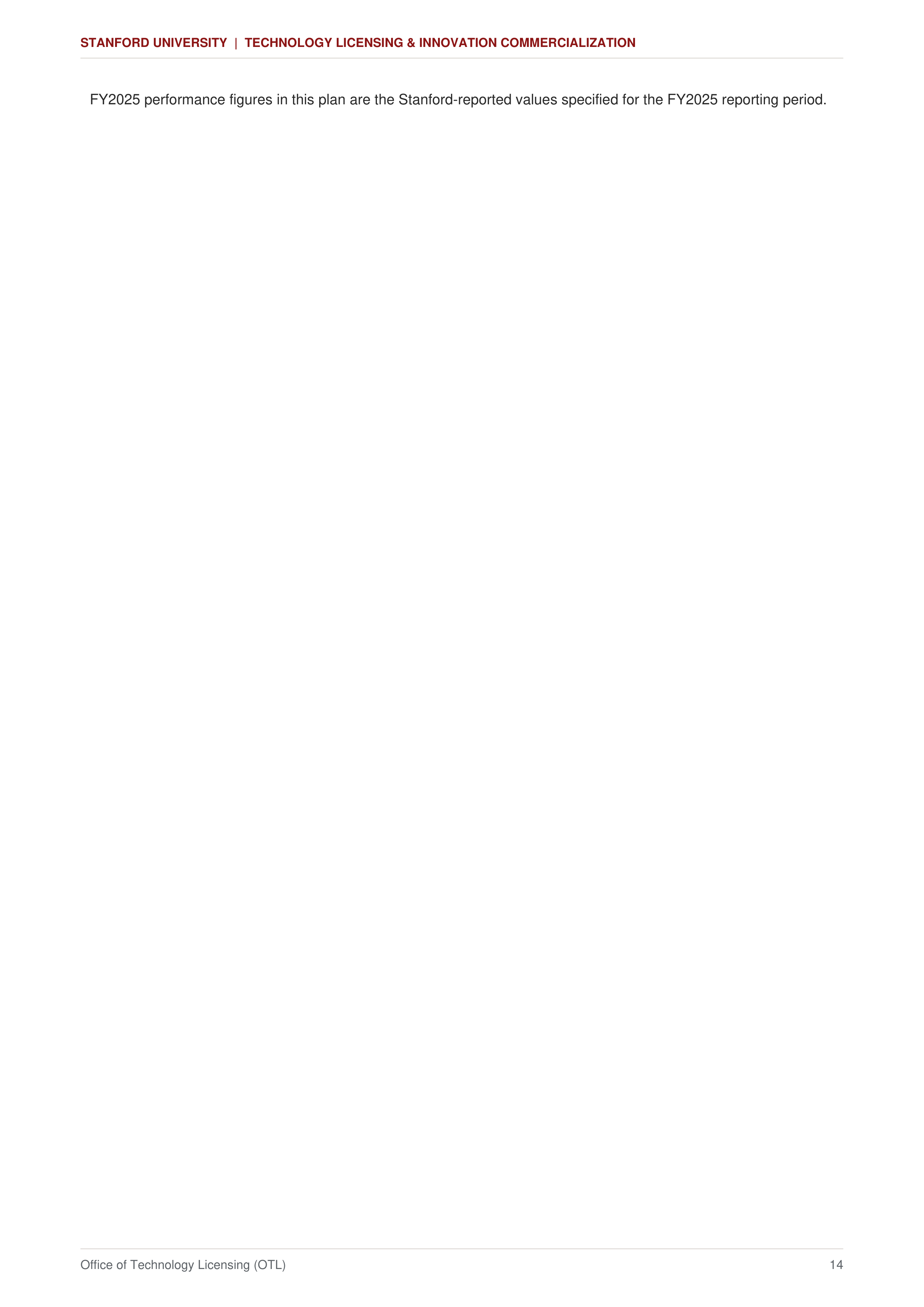 Stanford University Technology Licensing & Innovation Commercialization Sales Plan — page 14