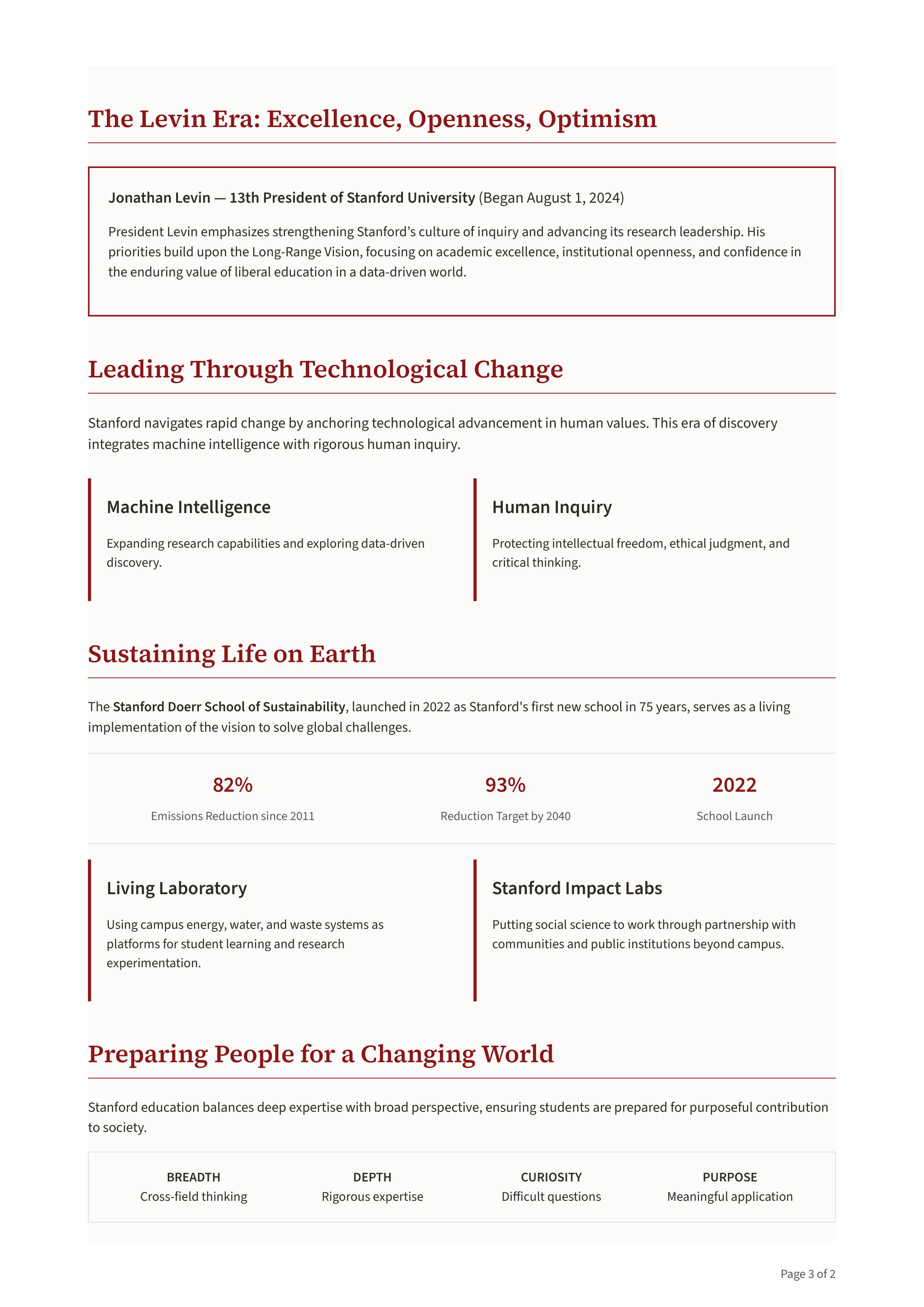 Stanford University Vision Statement — page 3