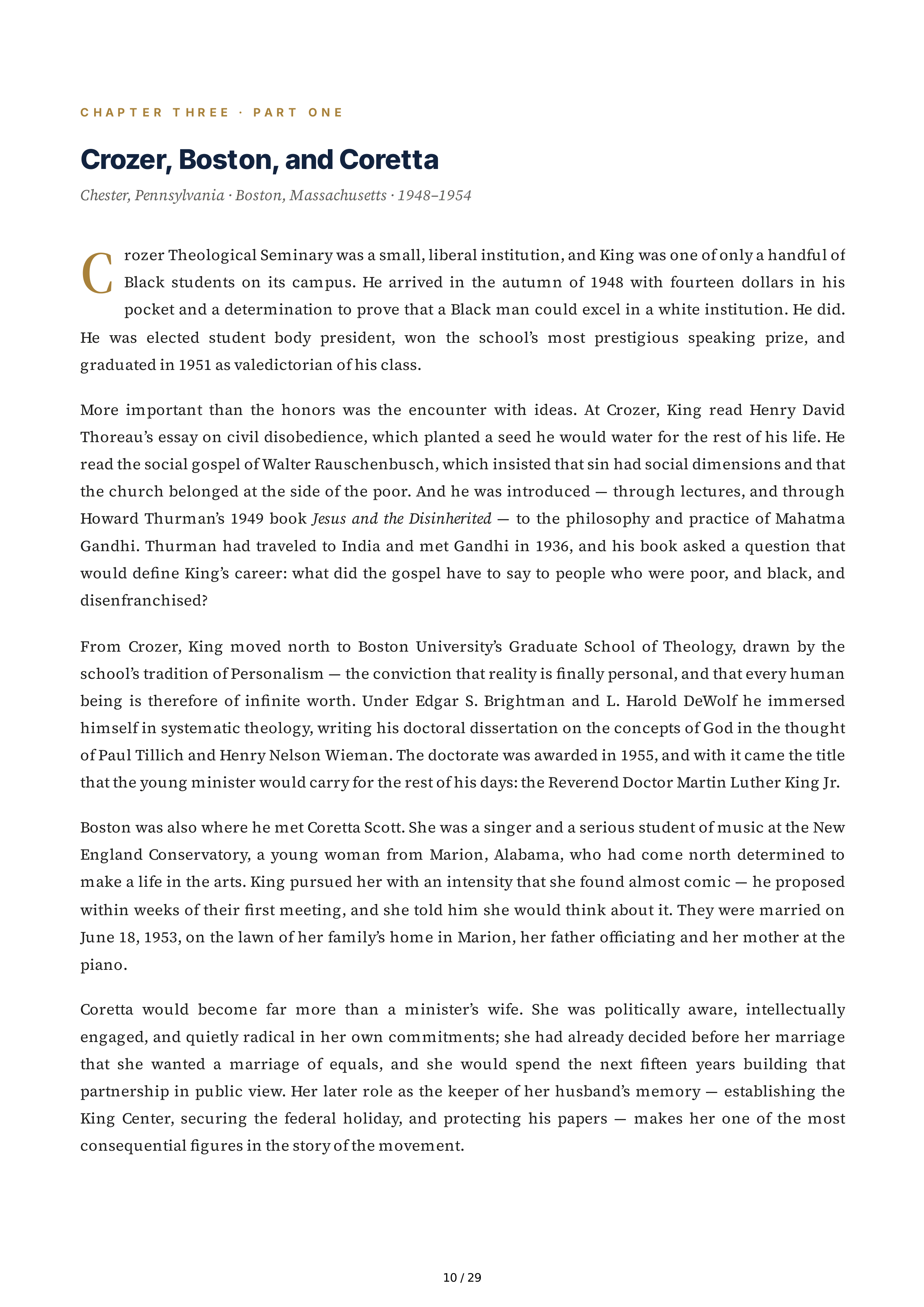 Stanford University Young King The Making of Martin Luther King Jr Biography — page 10