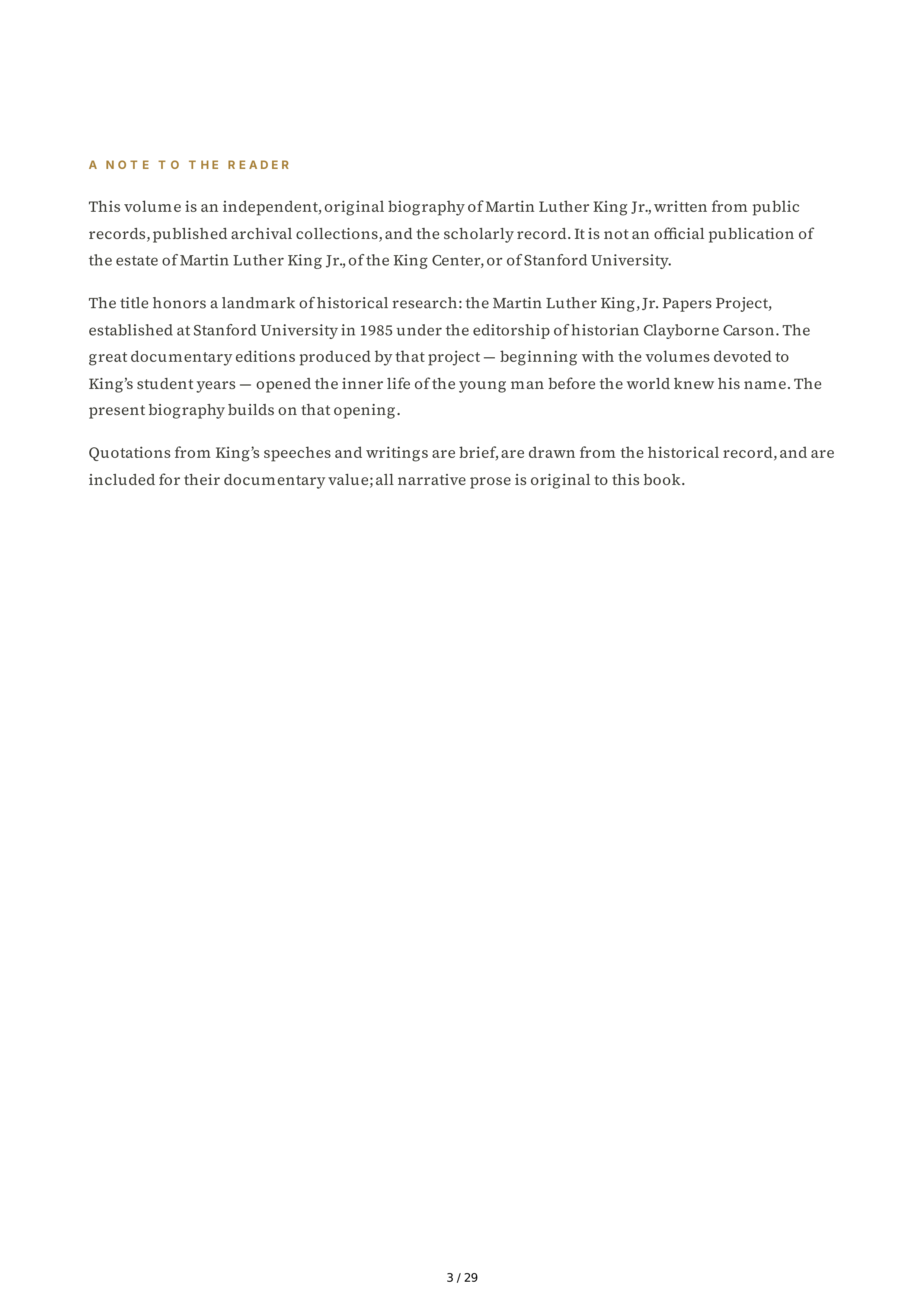Stanford University Young King The Making of Martin Luther King Jr Biography — page 3