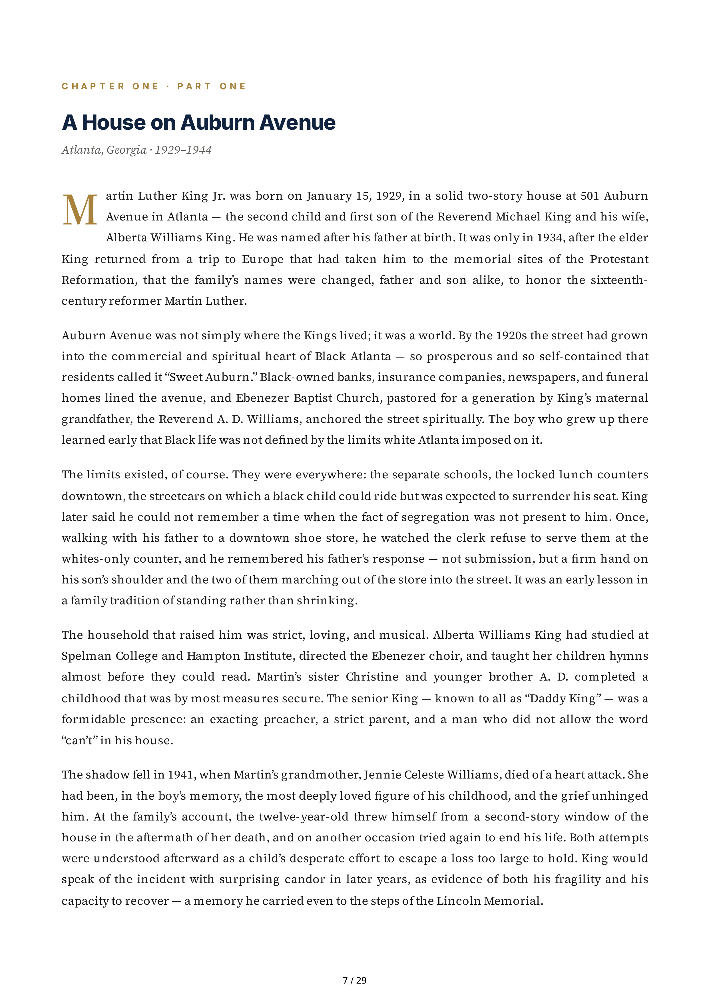 Stanford University Young King The Making of Martin Luther King Jr Biography — page 7