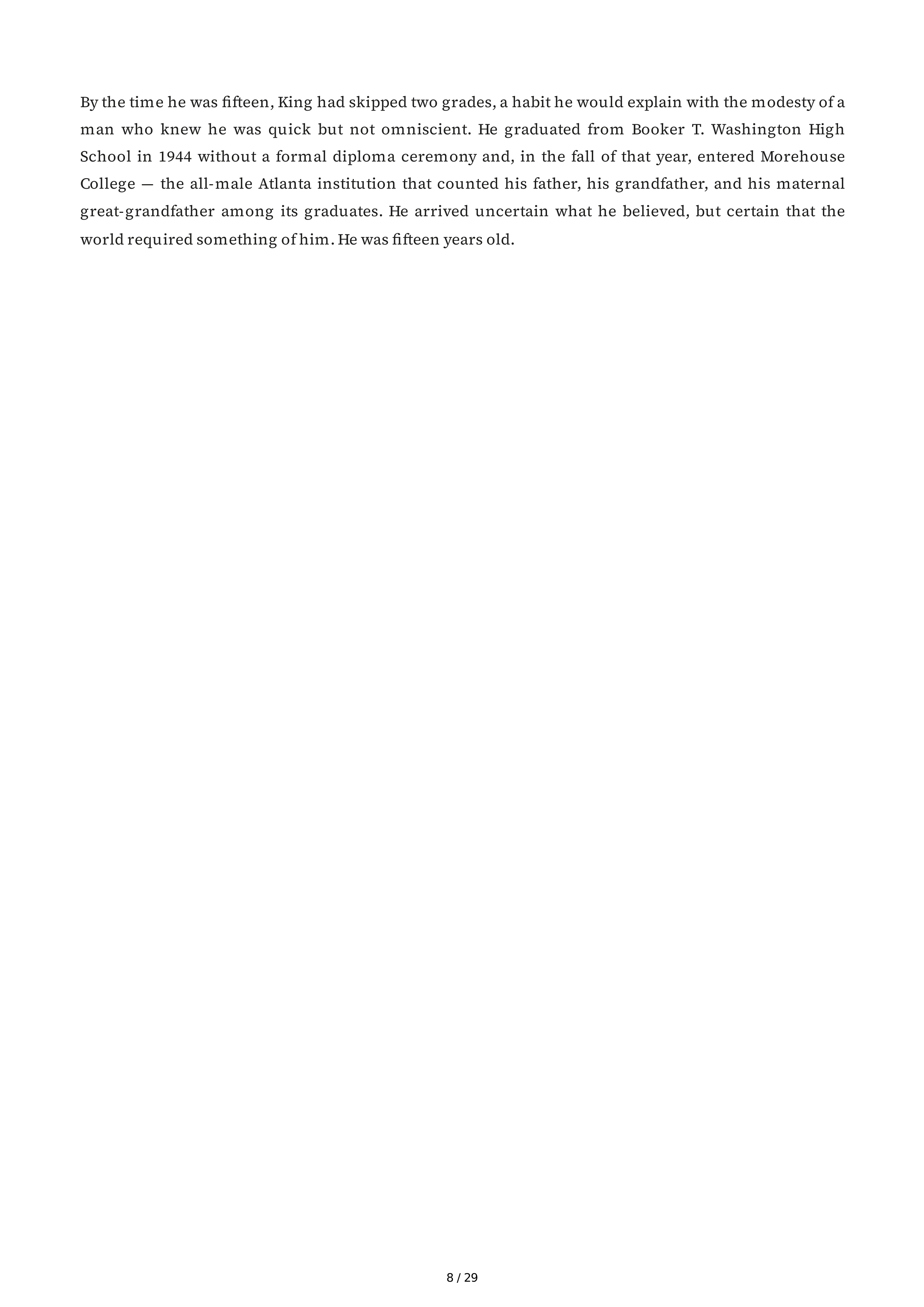 Stanford University Young King The Making of Martin Luther King Jr Biography — page 8