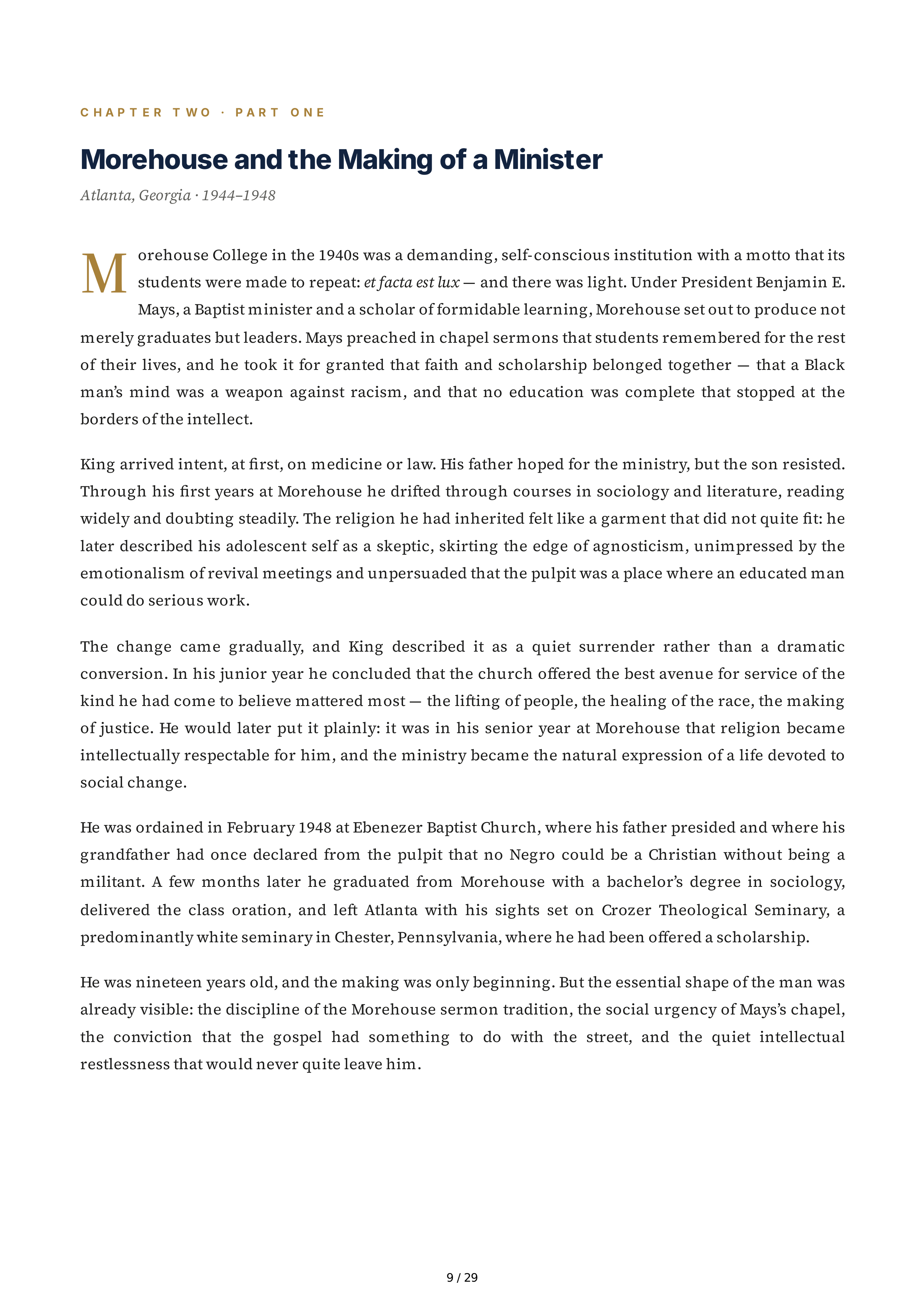 Stanford University Young King The Making of Martin Luther King Jr Biography — page 9