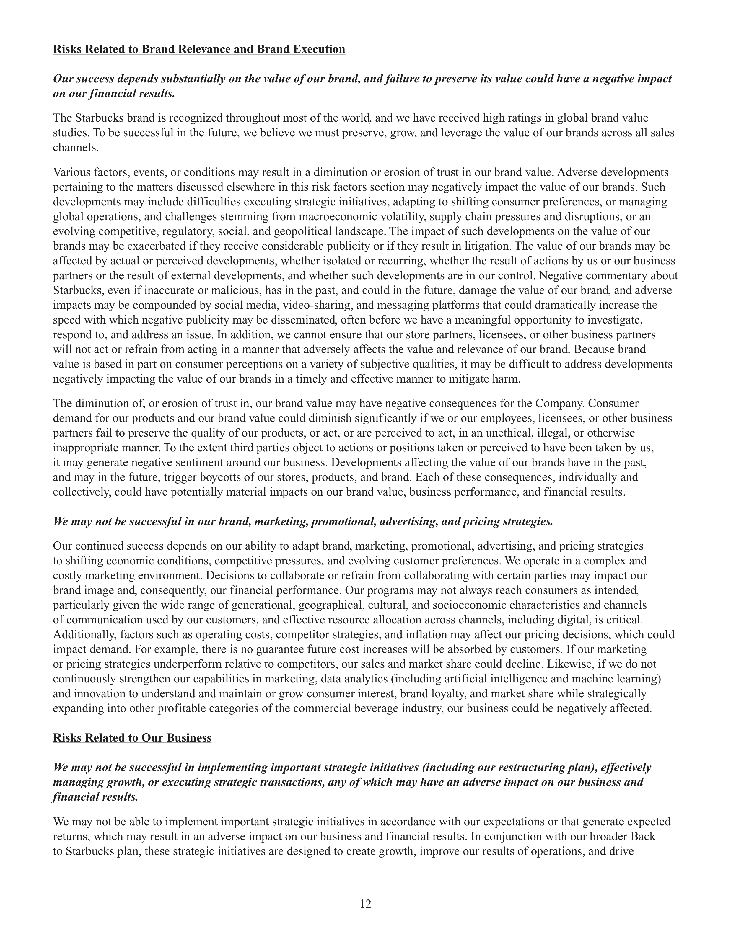 Starbucks Annual Report — page 15