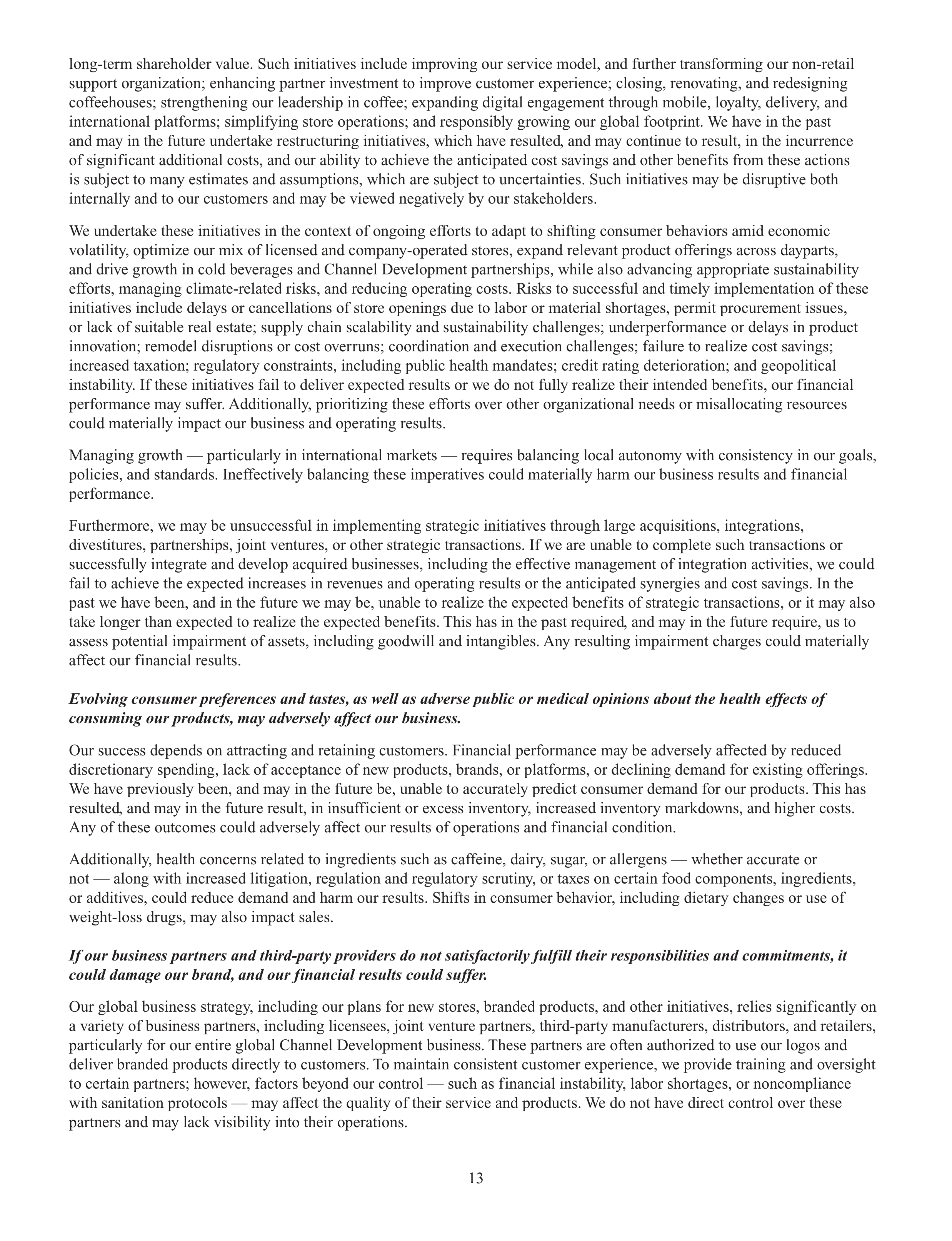 Starbucks Annual Report — page 16