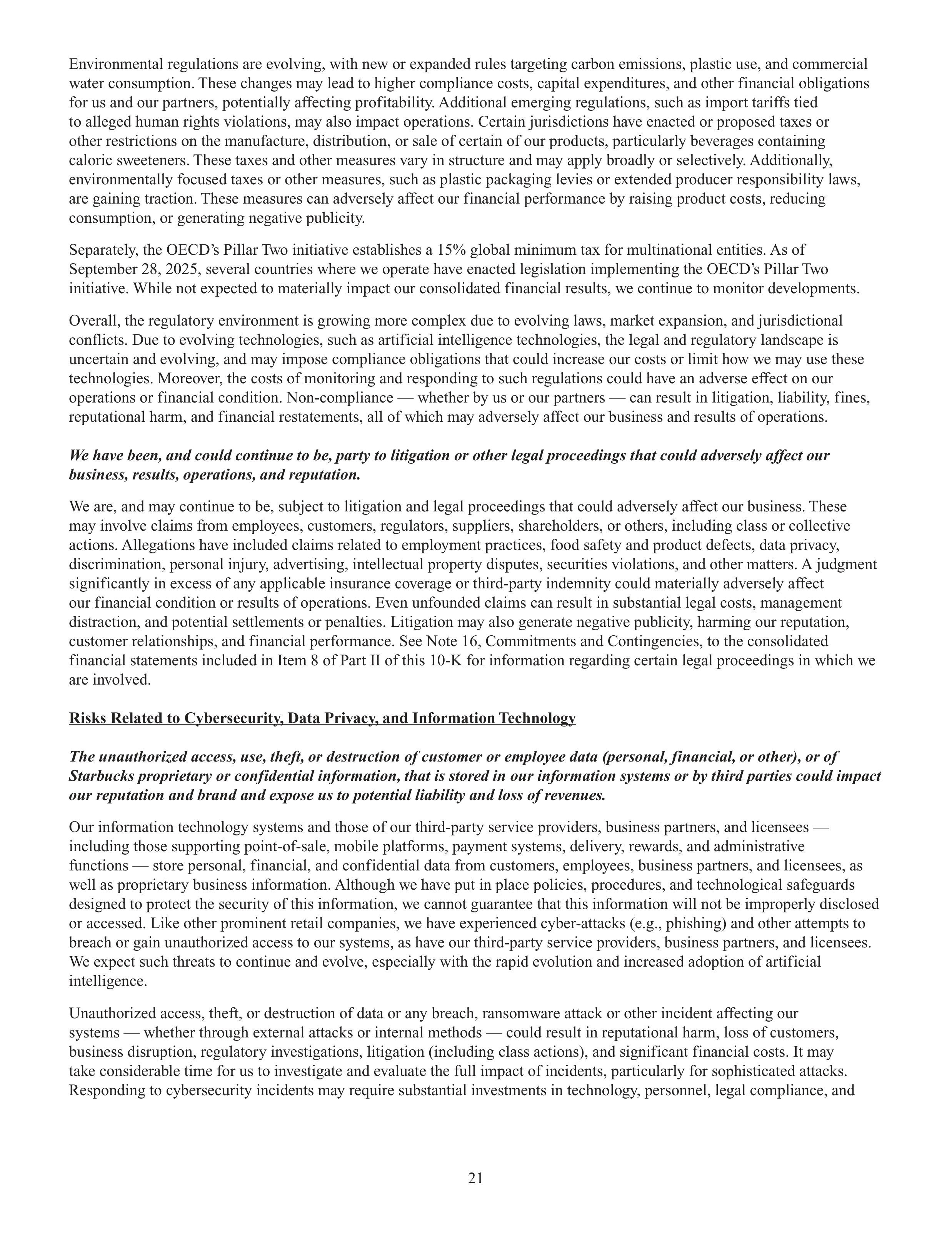 Starbucks Annual Report — page 24