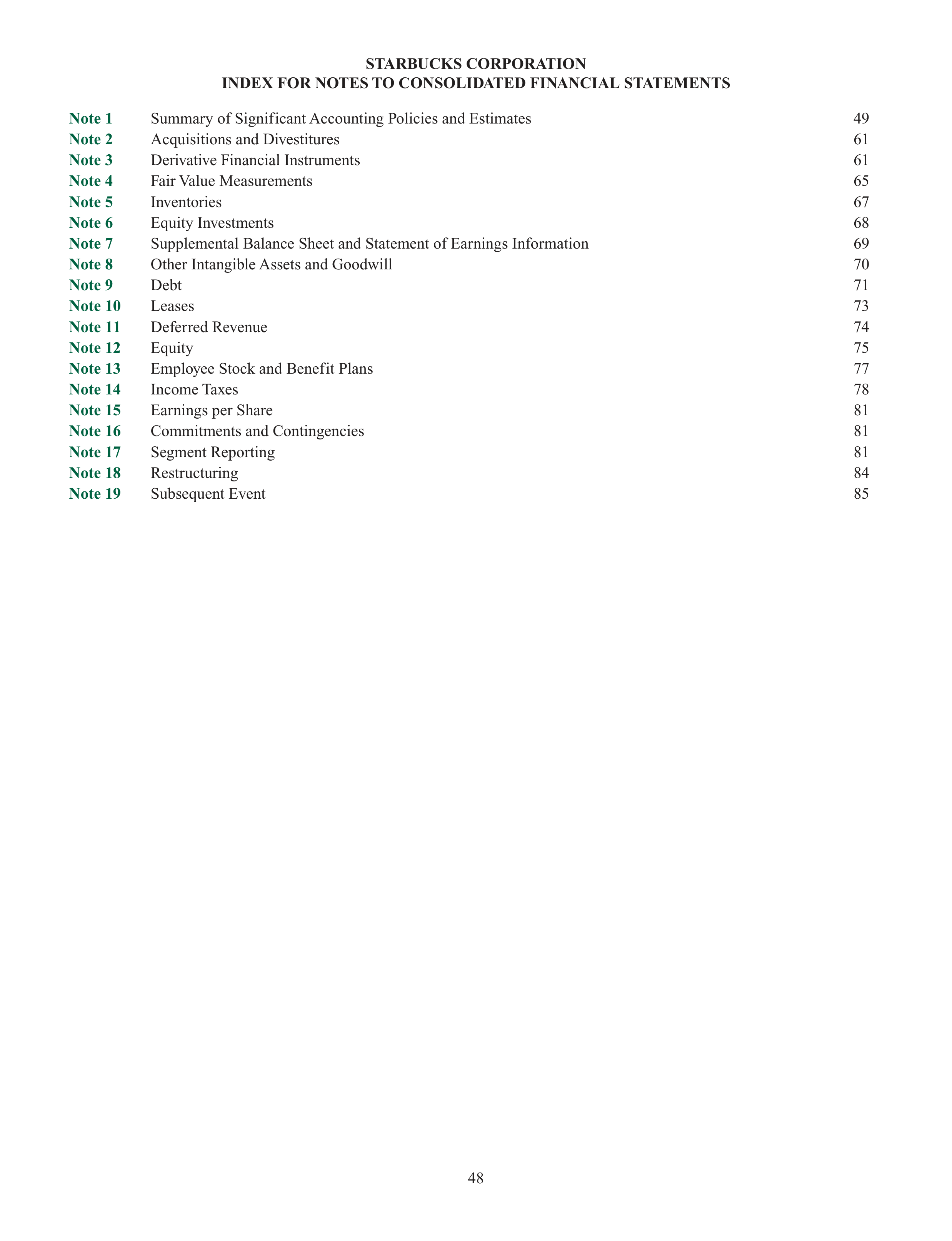Starbucks Annual Report — page 51