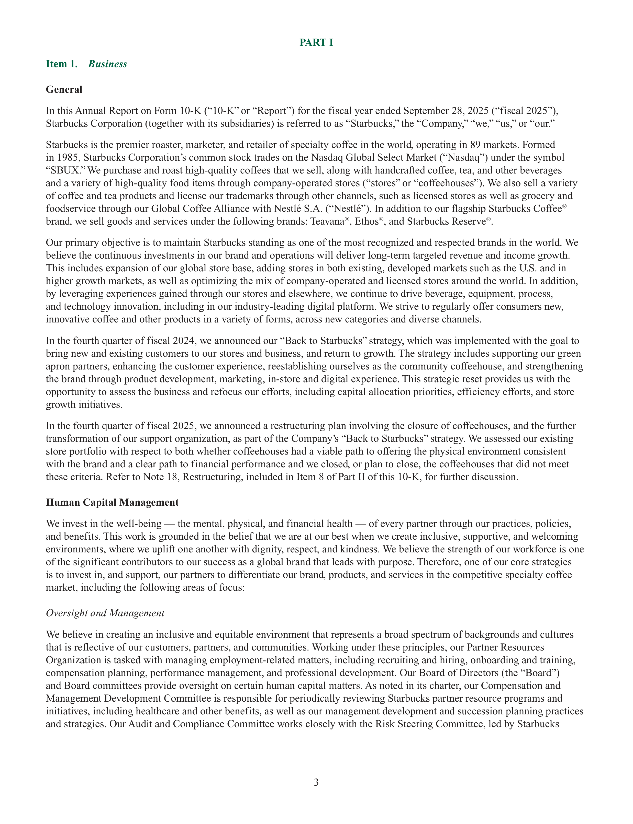Starbucks Annual Report — page 6