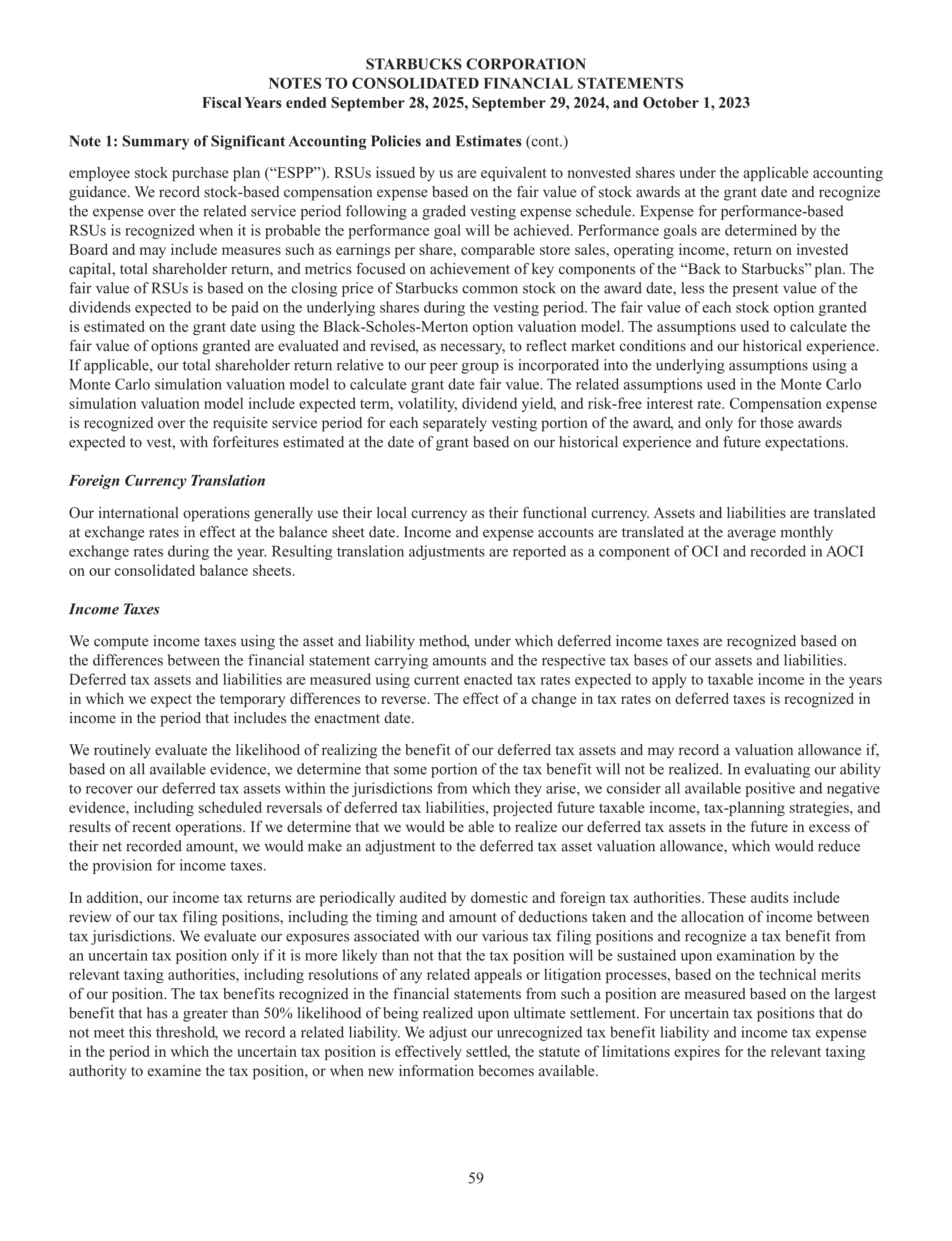 Starbucks Annual Report — page 62