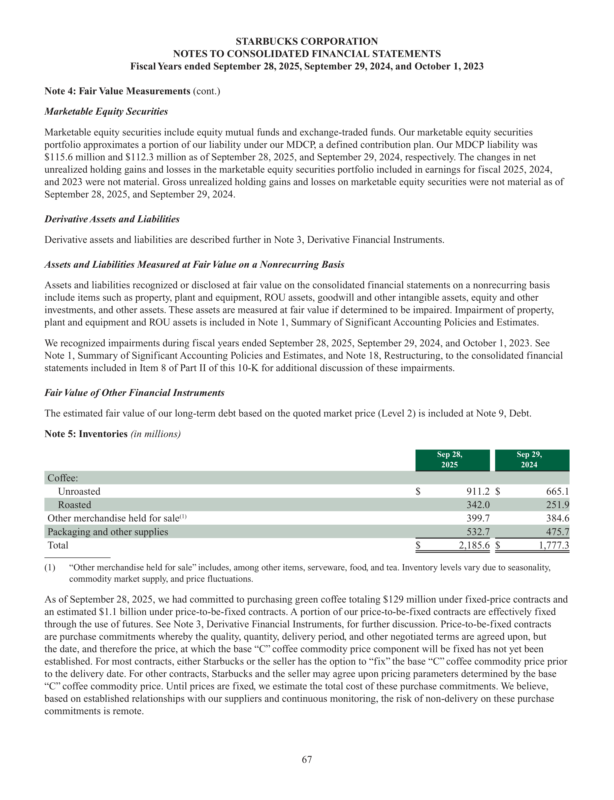 Starbucks Annual Report — page 70