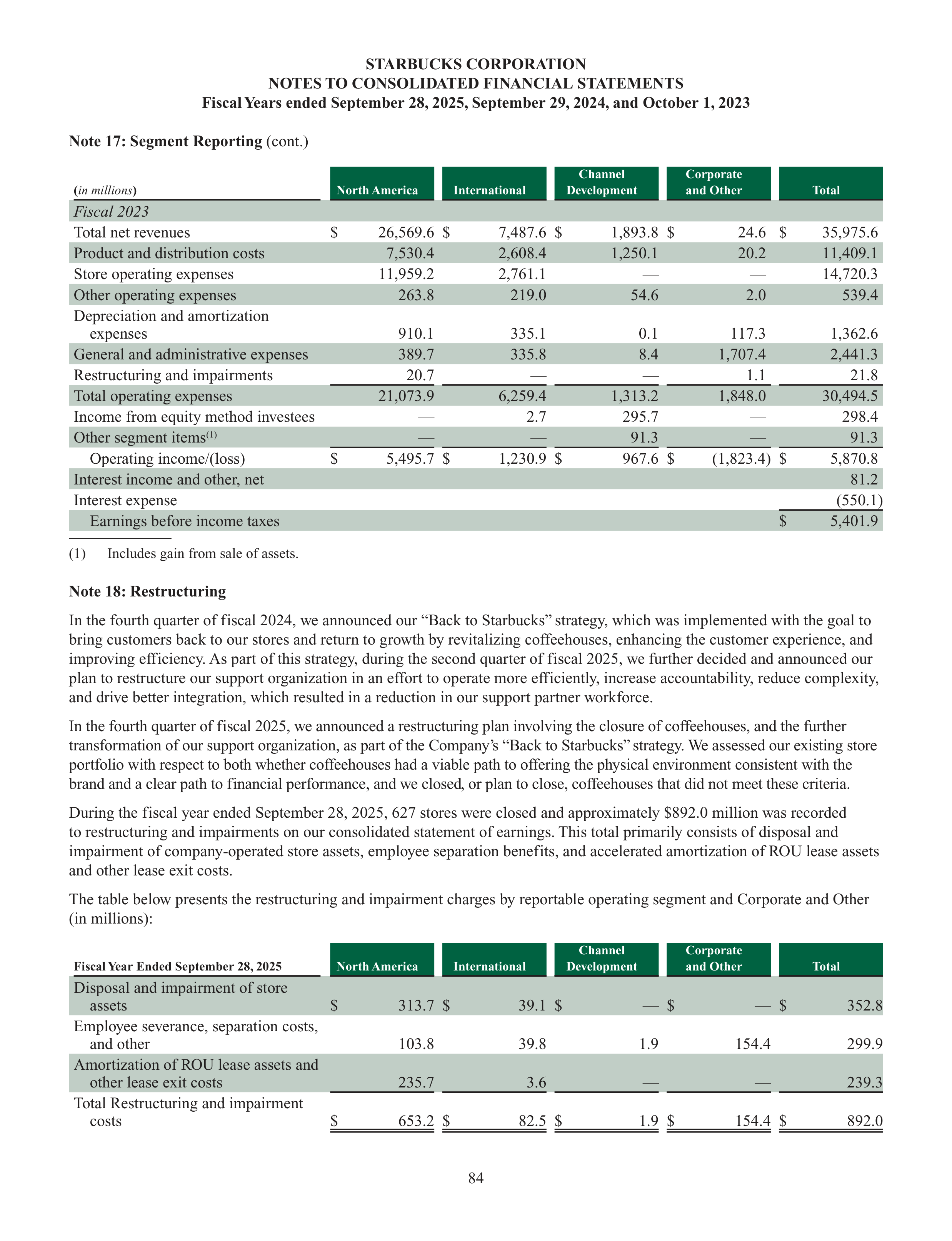 Starbucks Annual Report — page 87