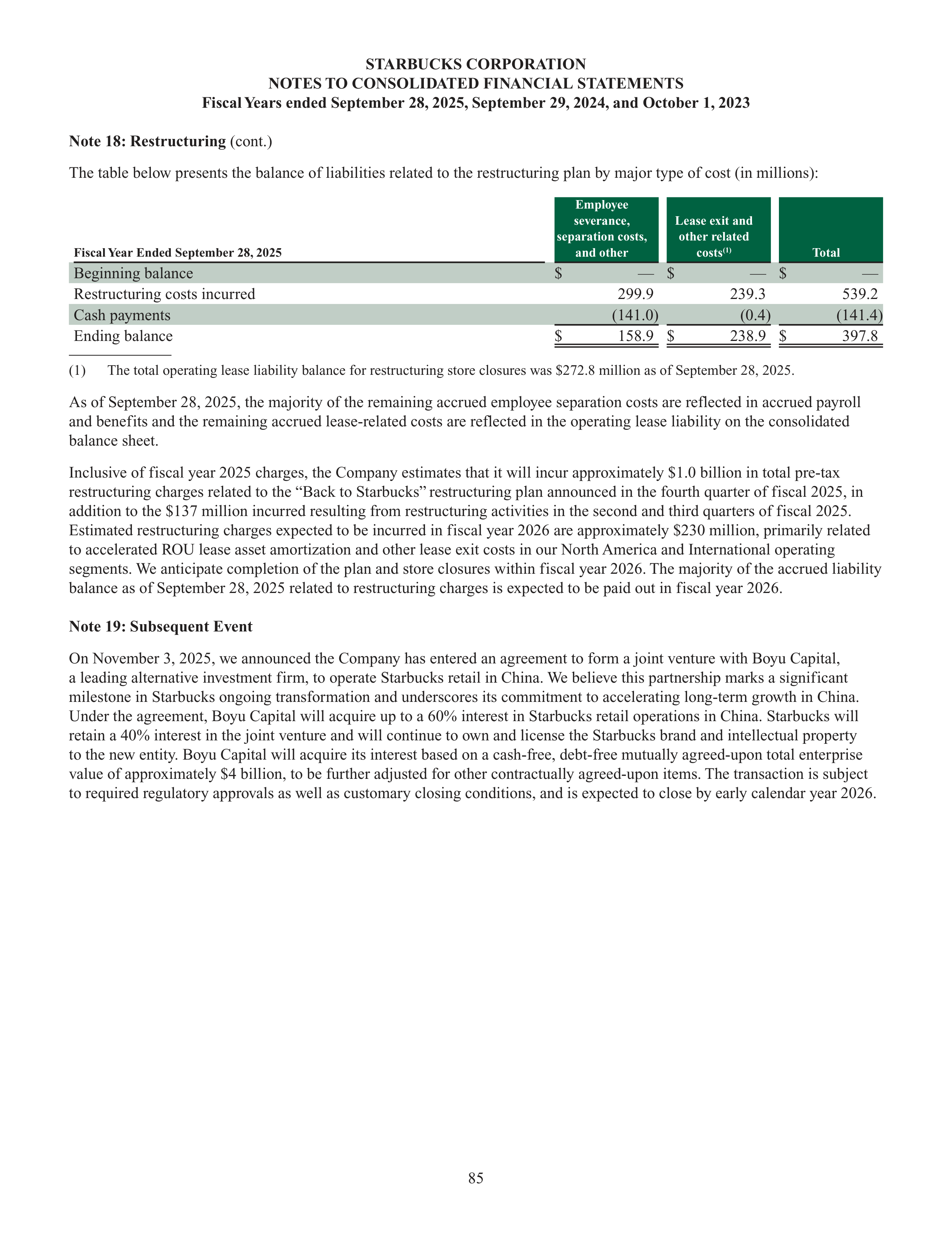 Starbucks Annual Report — page 88
