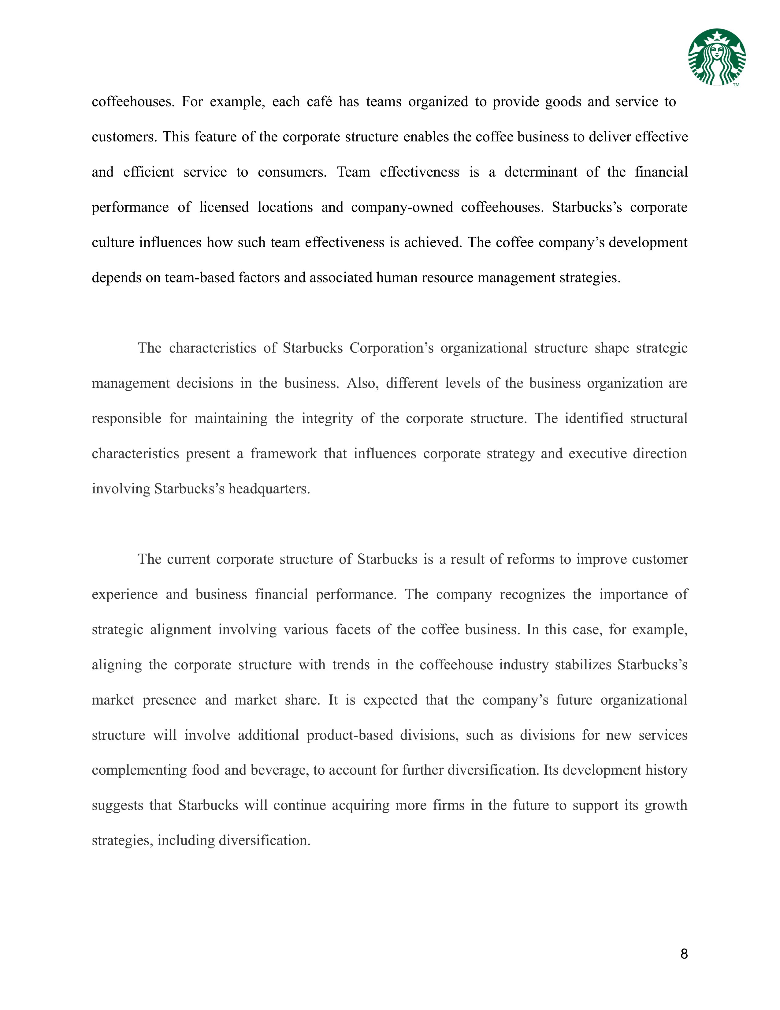 Starbucks Business Plan — page 9