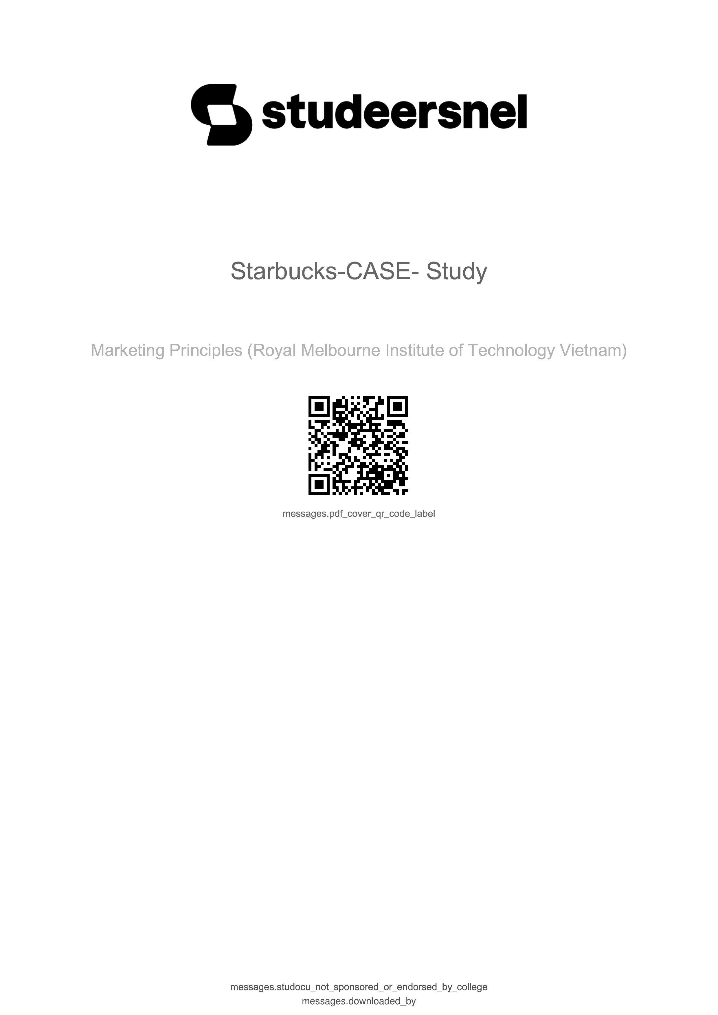 Starbucks Case Study — page 1