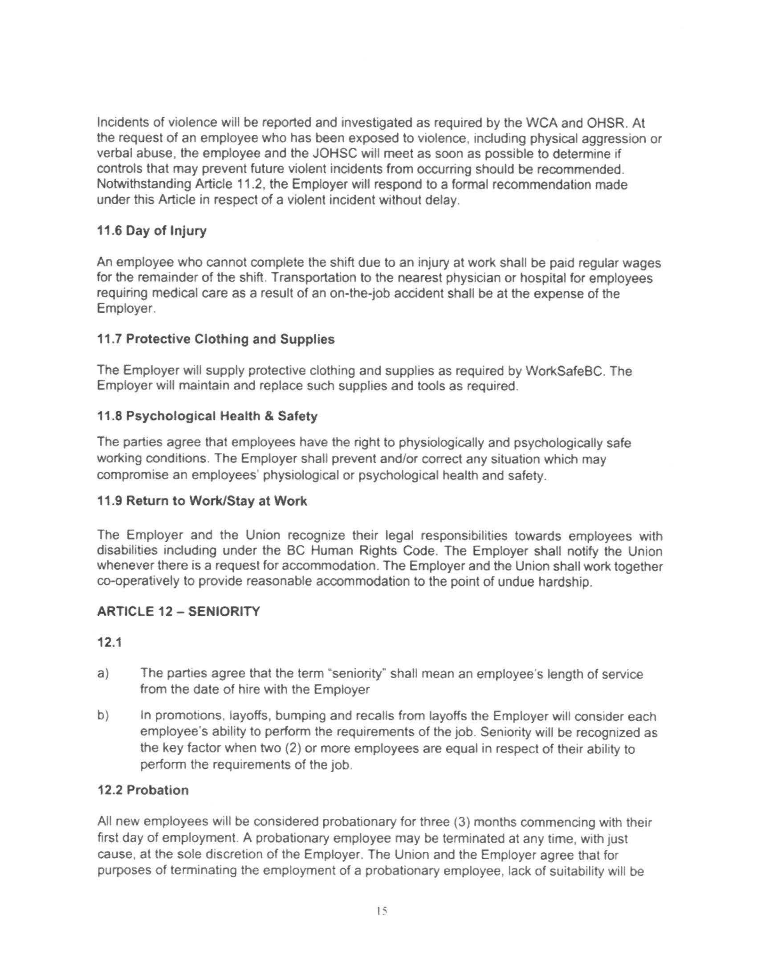 Starbucks Collective Bargaining Agreement — page 16