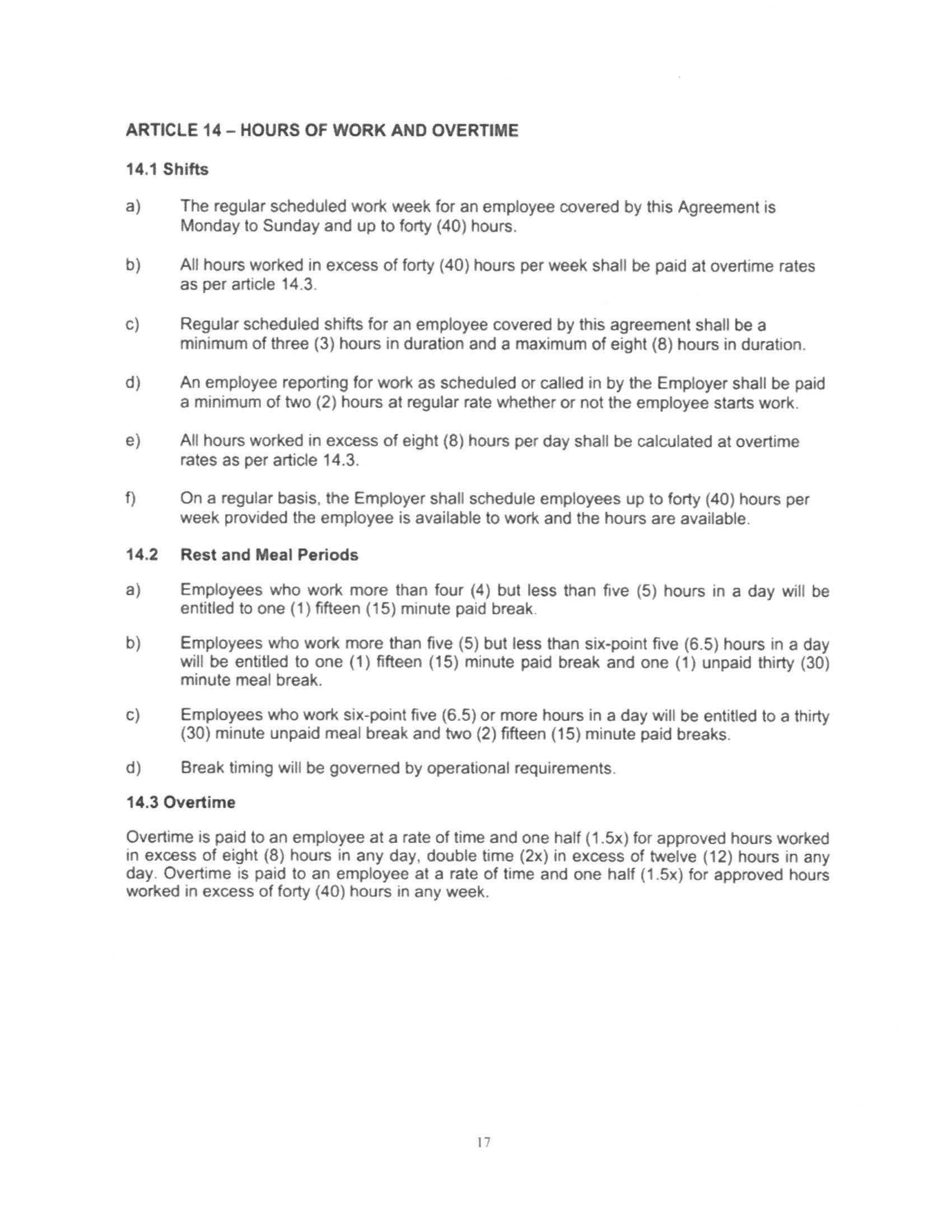 Starbucks Collective Bargaining Agreement — page 18