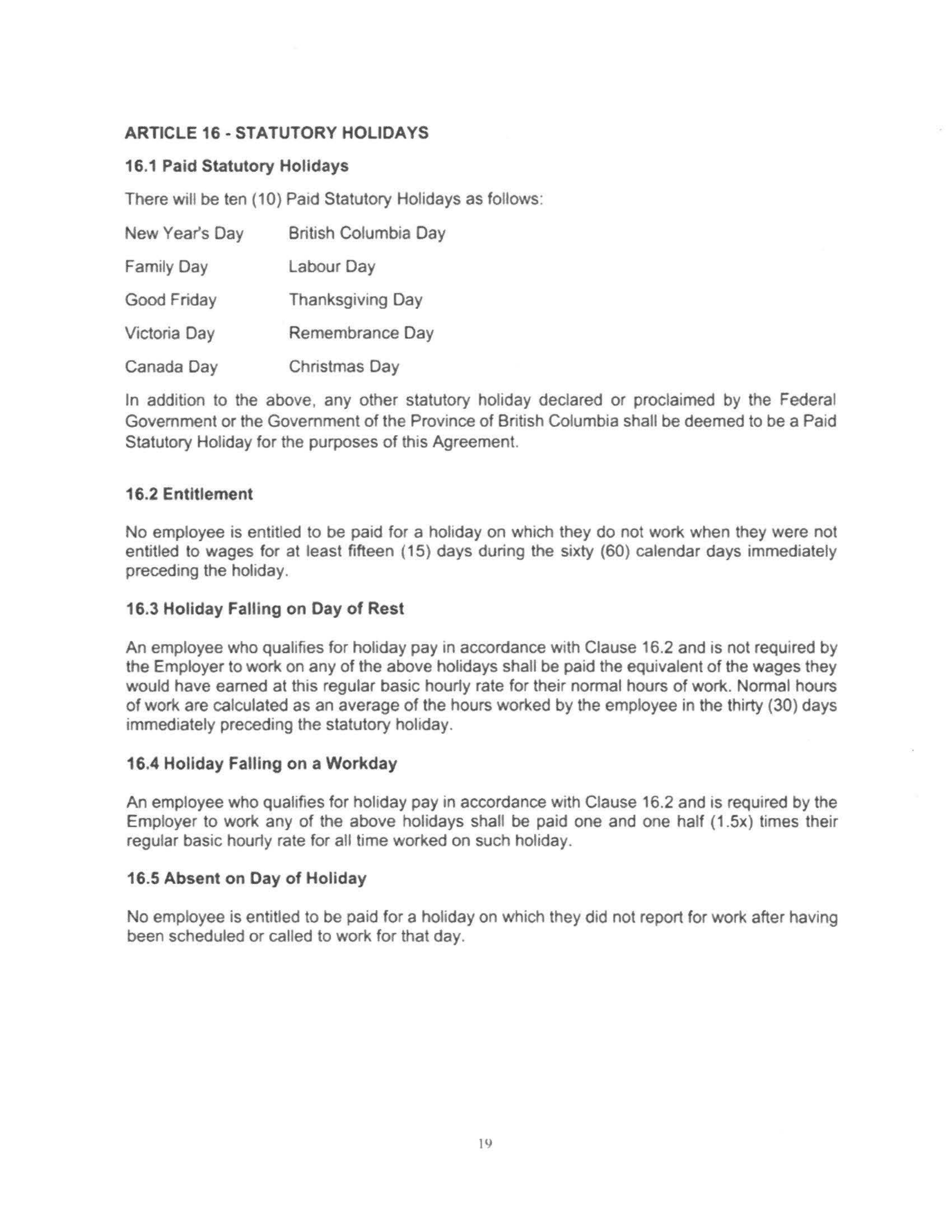 Starbucks Collective Bargaining Agreement — page 20