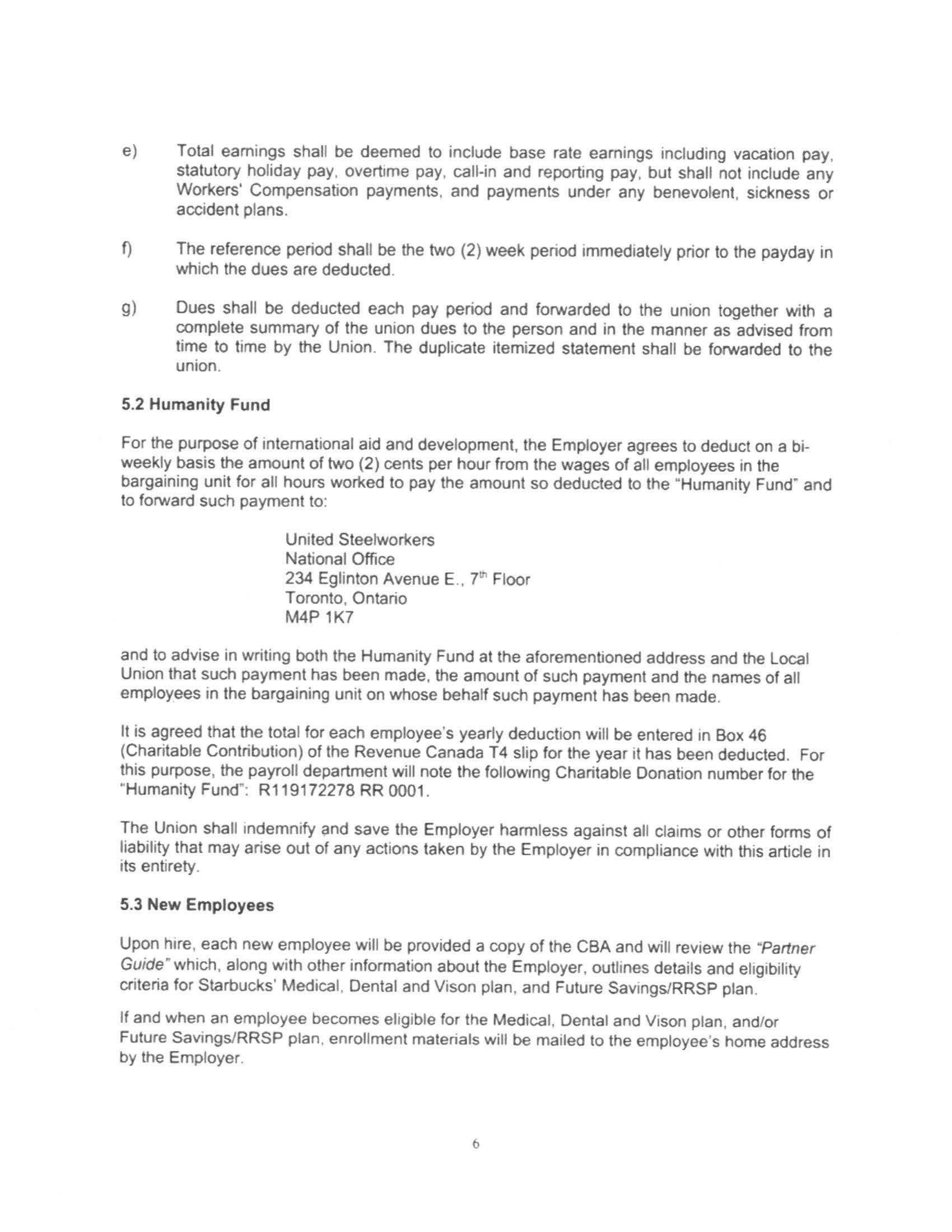 Starbucks Collective Bargaining Agreement — page 7