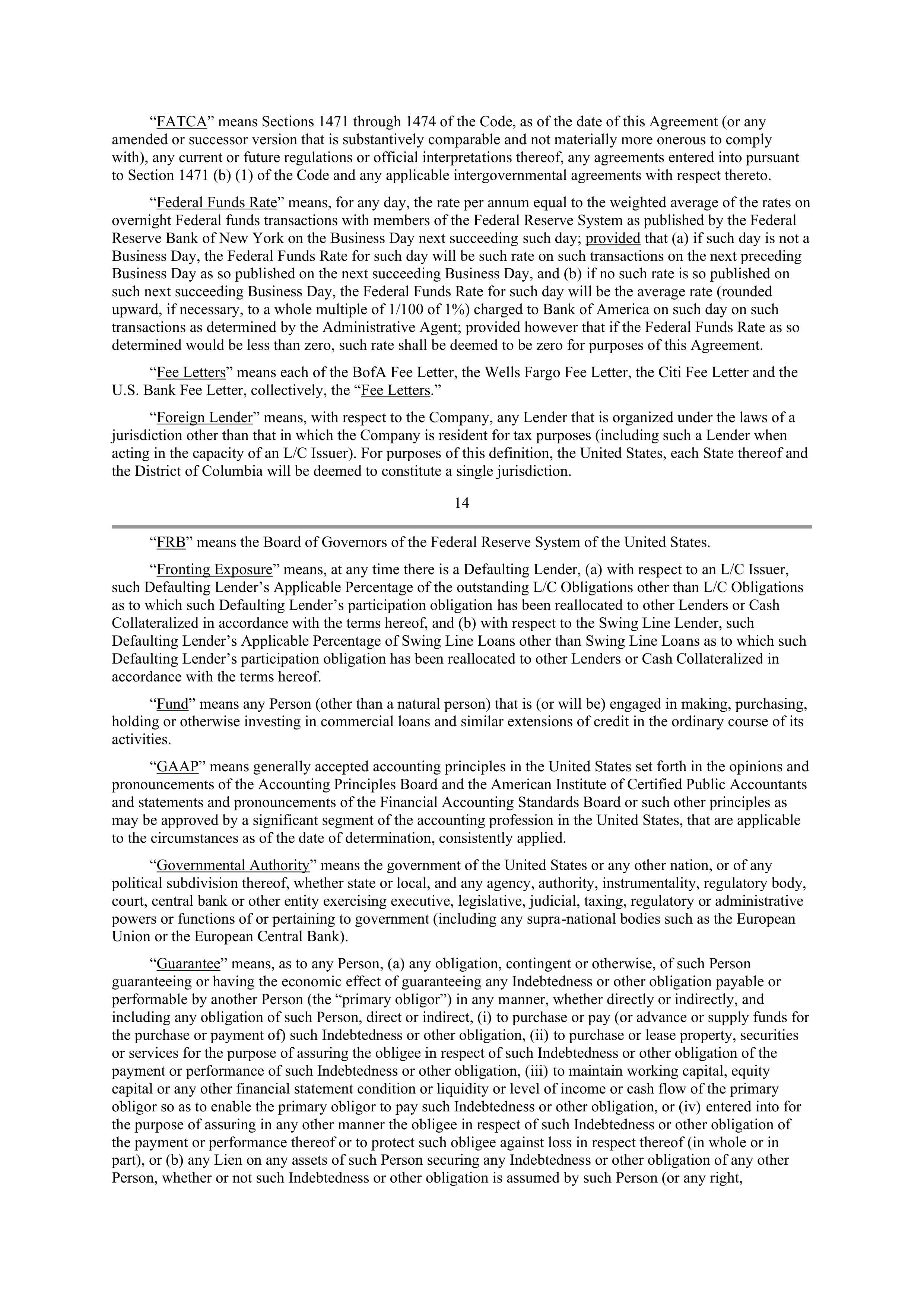 Starbucks Credit Agreement — page 15